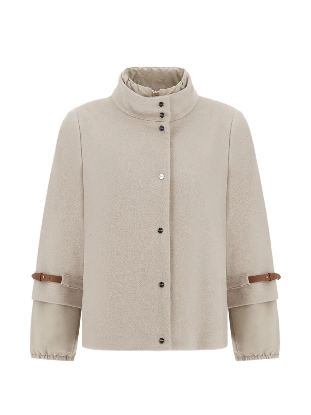 Leather-Cuff Jacket by Herno