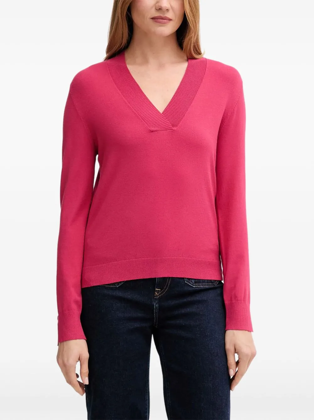 V-Neck Long-Sleeve Sweater by Benetton