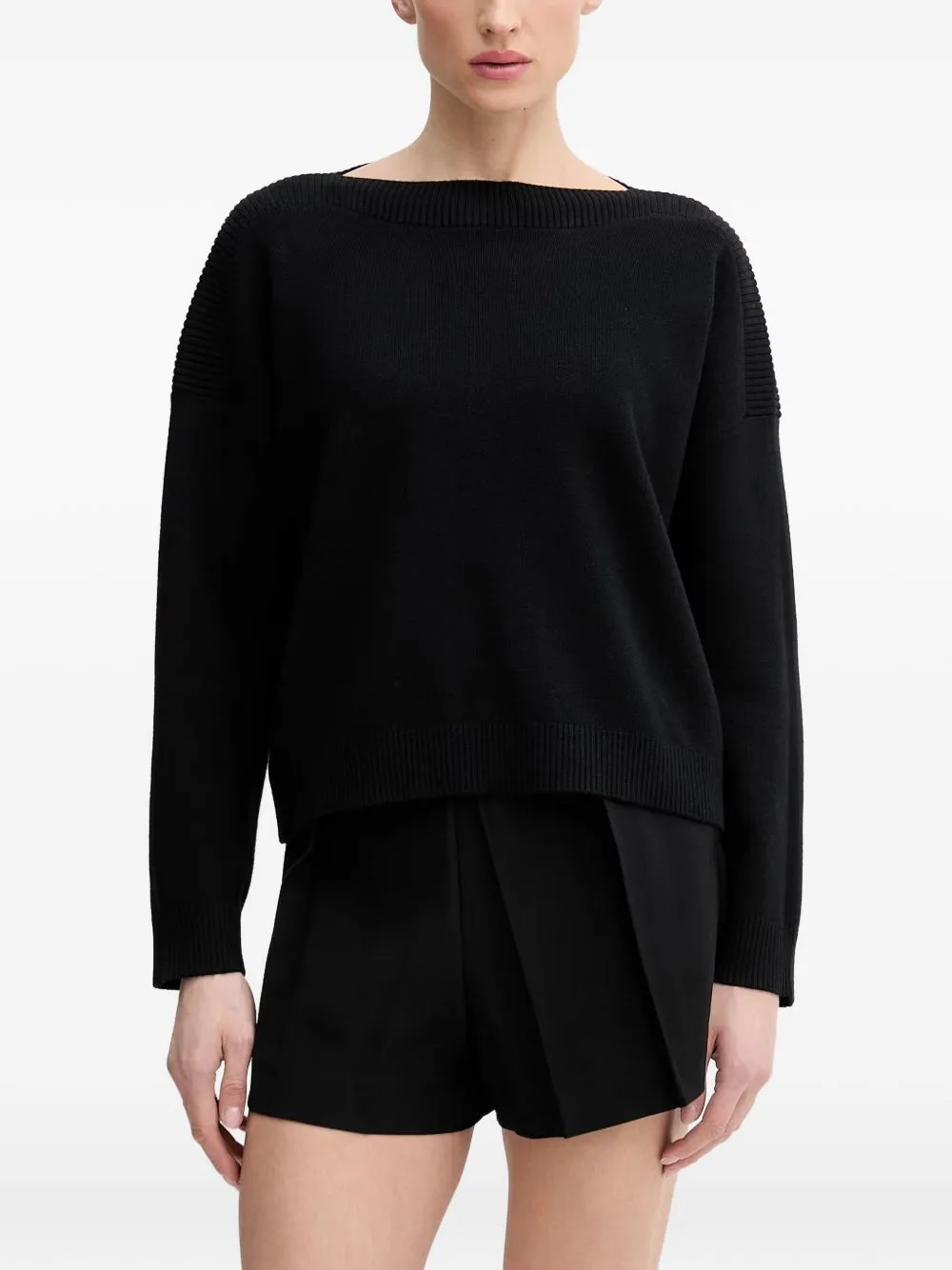 Ribbed Boat Neck Knitwear by Benetton