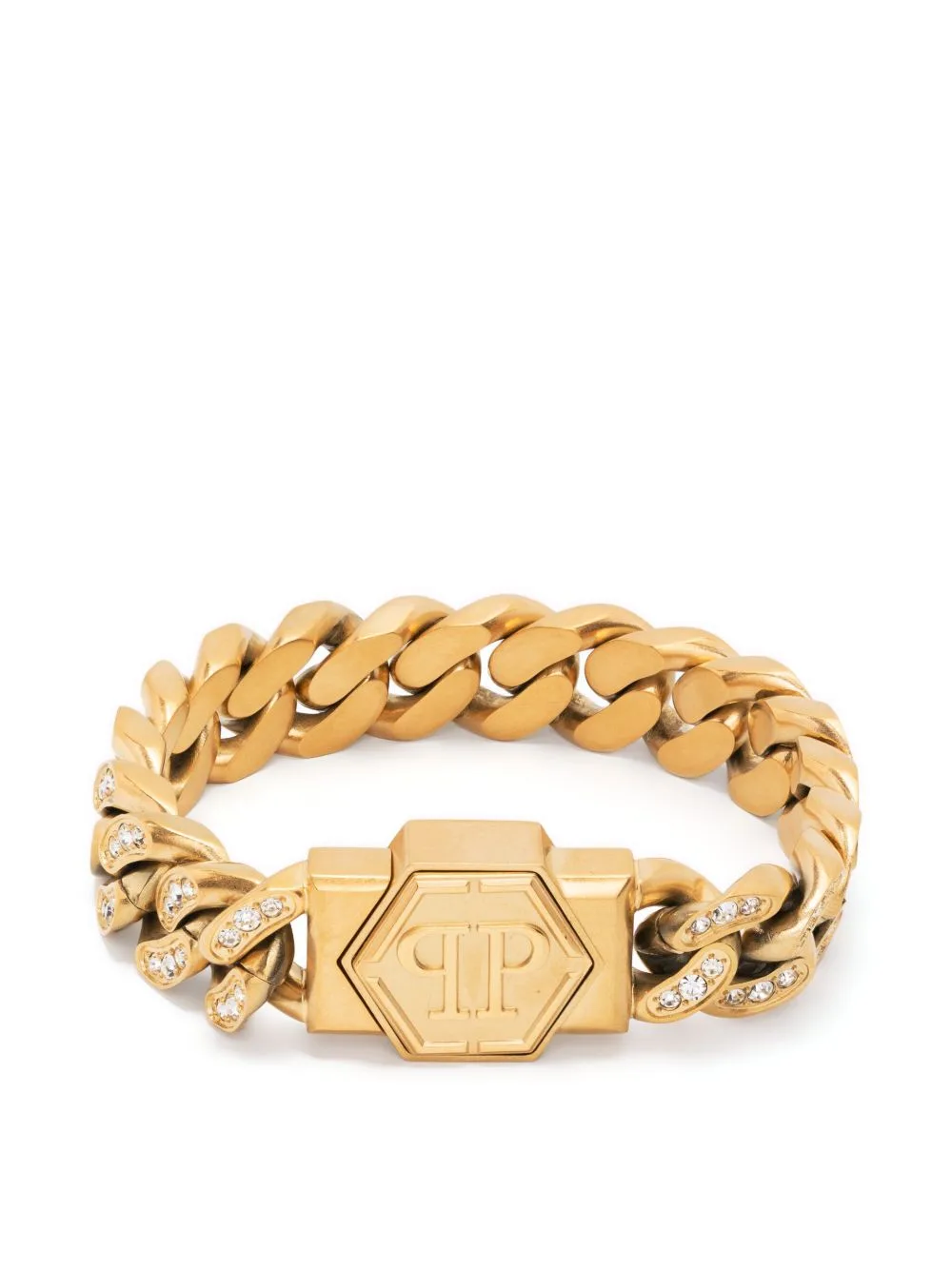 Hexagon Crystal-Embellished Bracelet by Philipp Plein