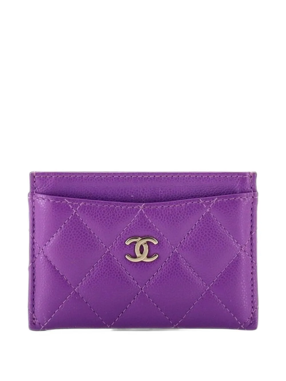 Classic Quilted Caviar Card Holder by CHANEL Pre-Owned