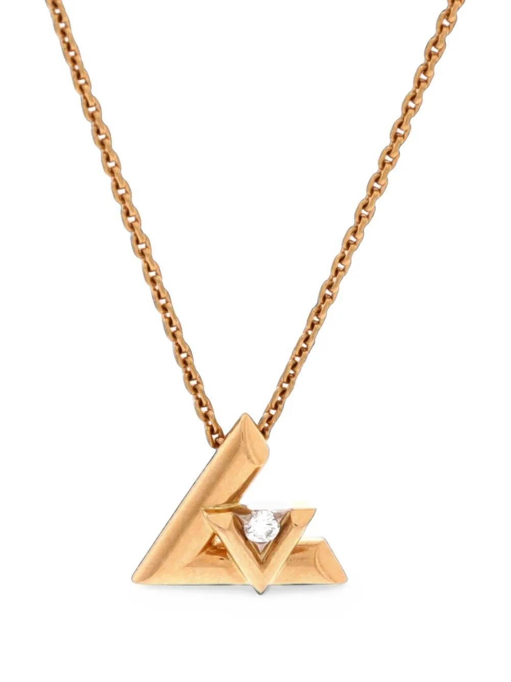 LV Volt One Pendant 18K Rose Gold with Diamond Small Necklace by Louis Vuitton Pre-Owned