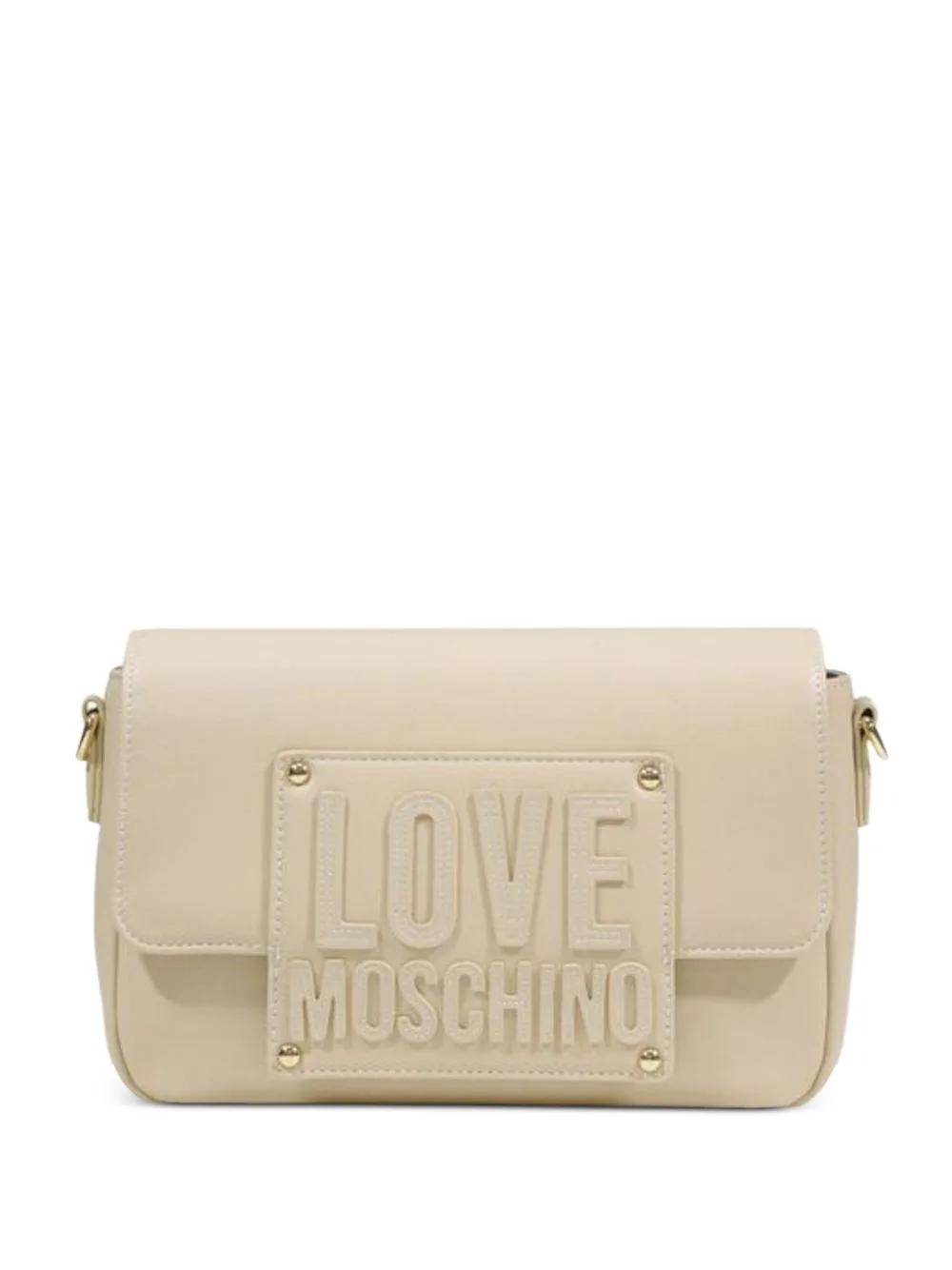 Embossed Logo-Plaque Shoulder Bag by Love Moschino