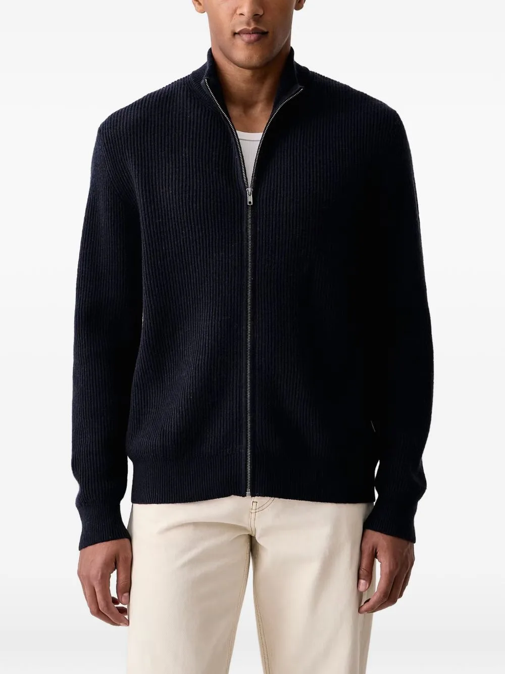 Ribbed-Knit Zip-Up Cardigan by Les Deux