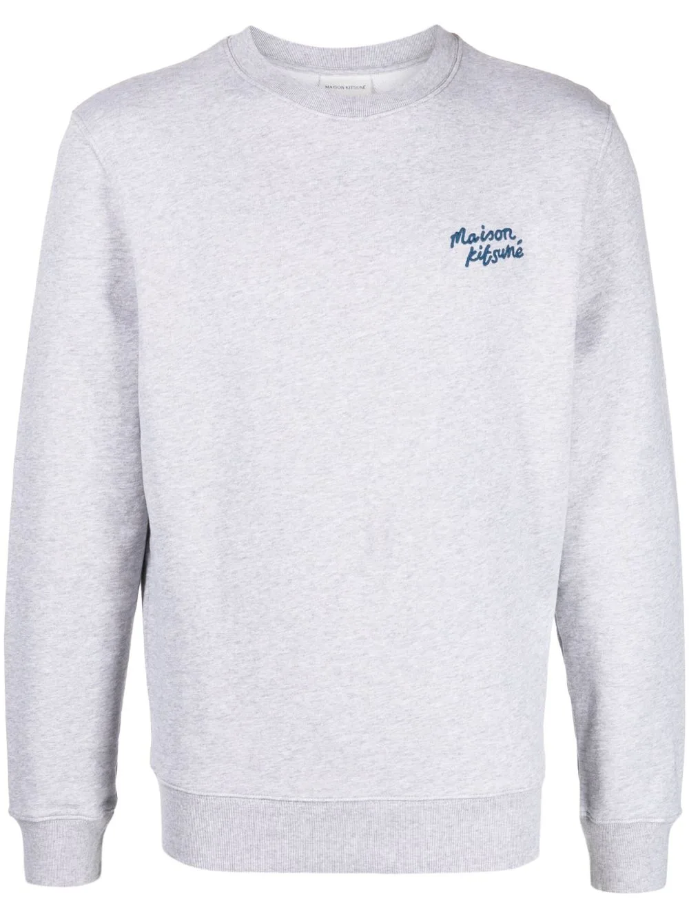 Logo-Embroidered Mélange-Effect Sweatshirt by Maison Kitsuné