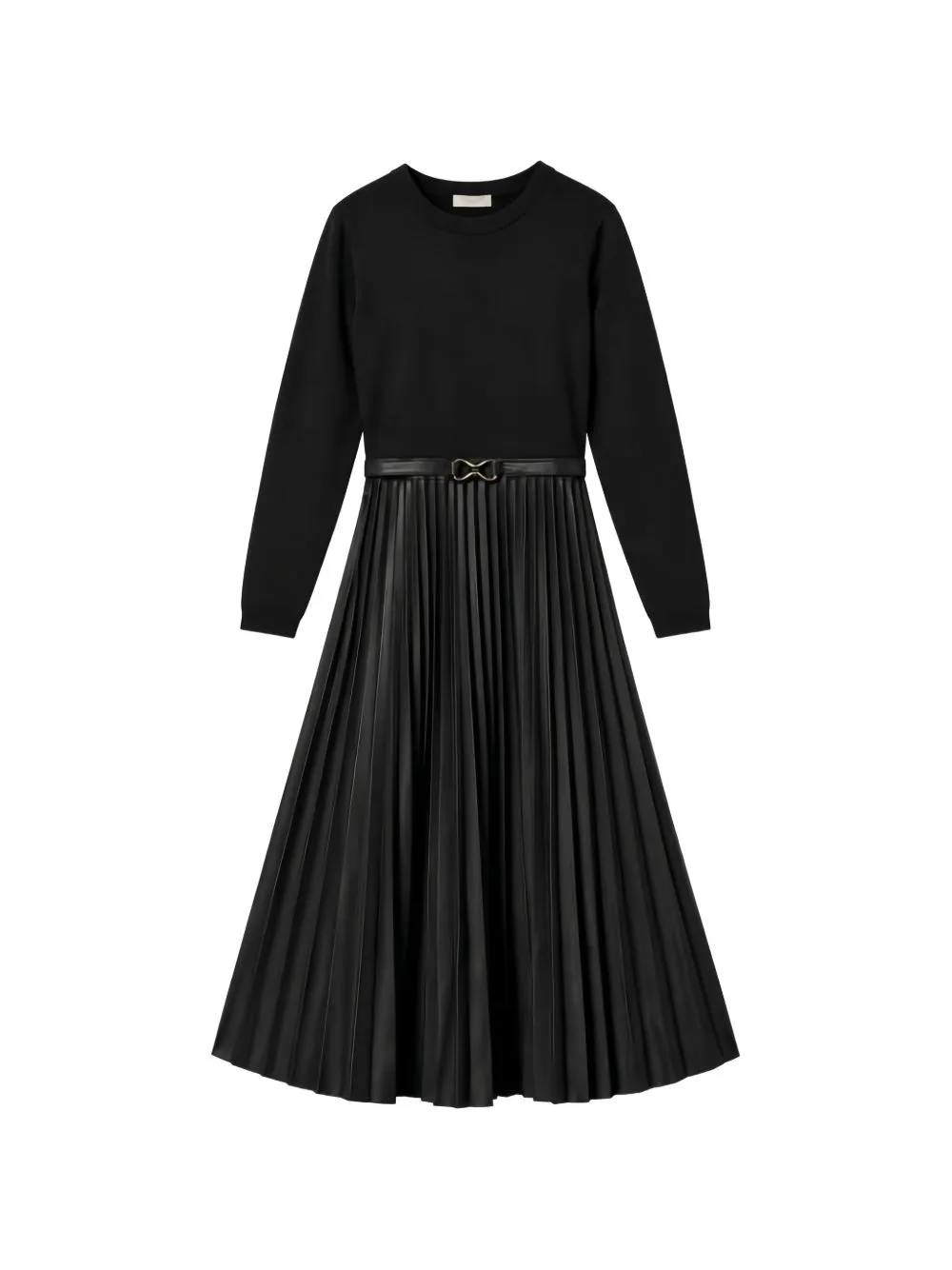 Pleated Belted Midi Dress by TWINSET