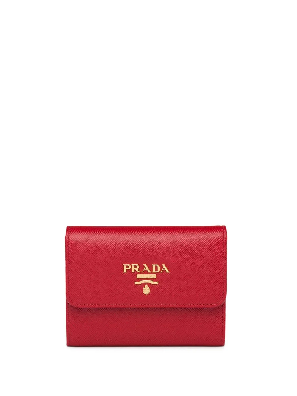 Logo-Plaque Square Wallet by Prada