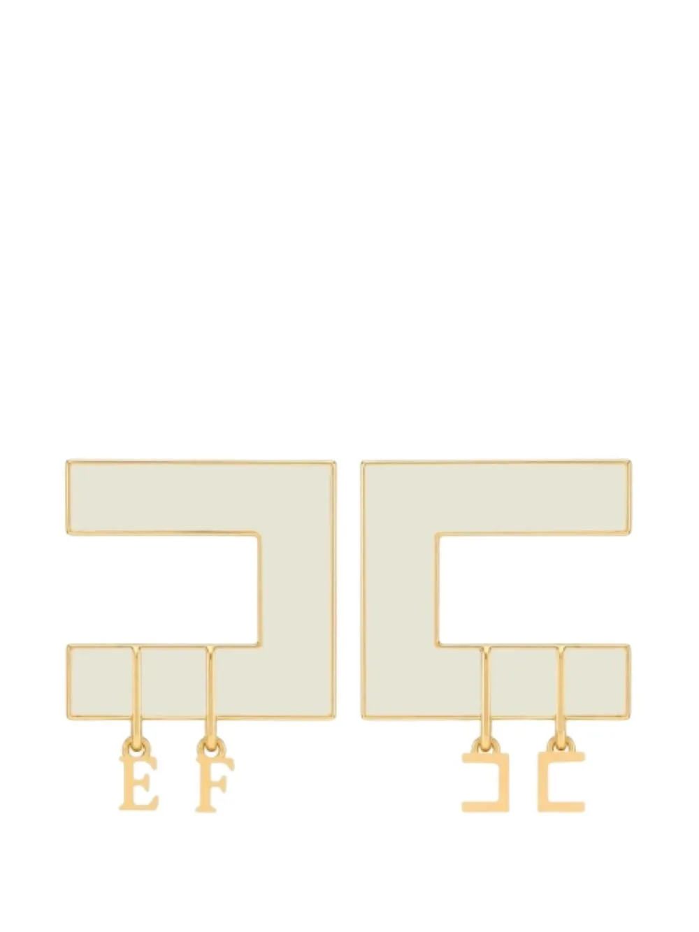 Logo-Plaque Letter-Charm Earrings by Elisabetta Franchi