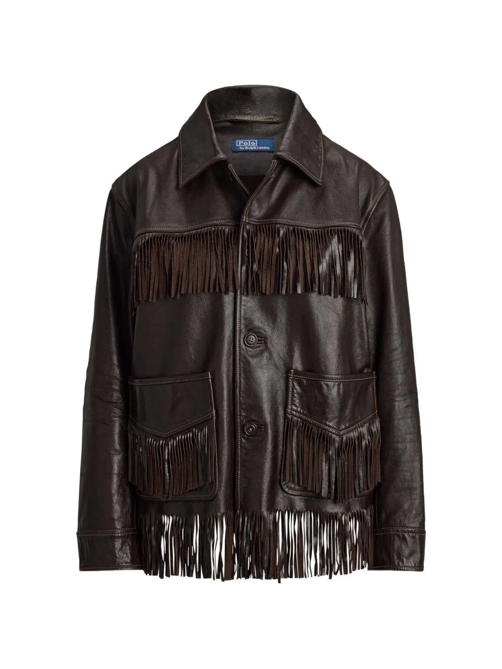 Fringe-Trim Leather Jacket by Polo Ralph Lauren