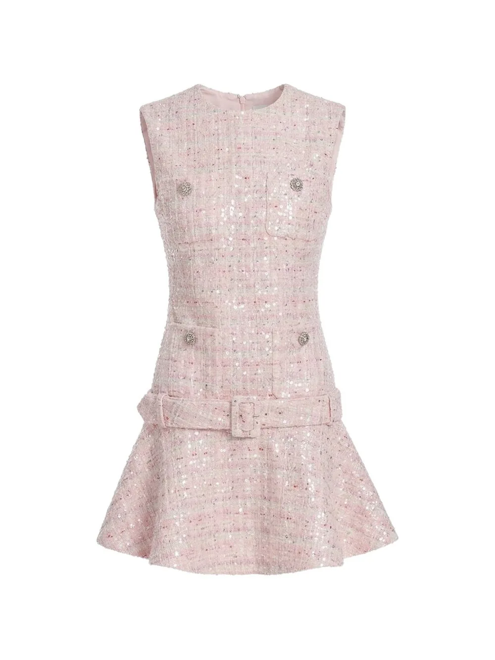 Sequin Buckle Belted Mini Dress by Self-Portrait
