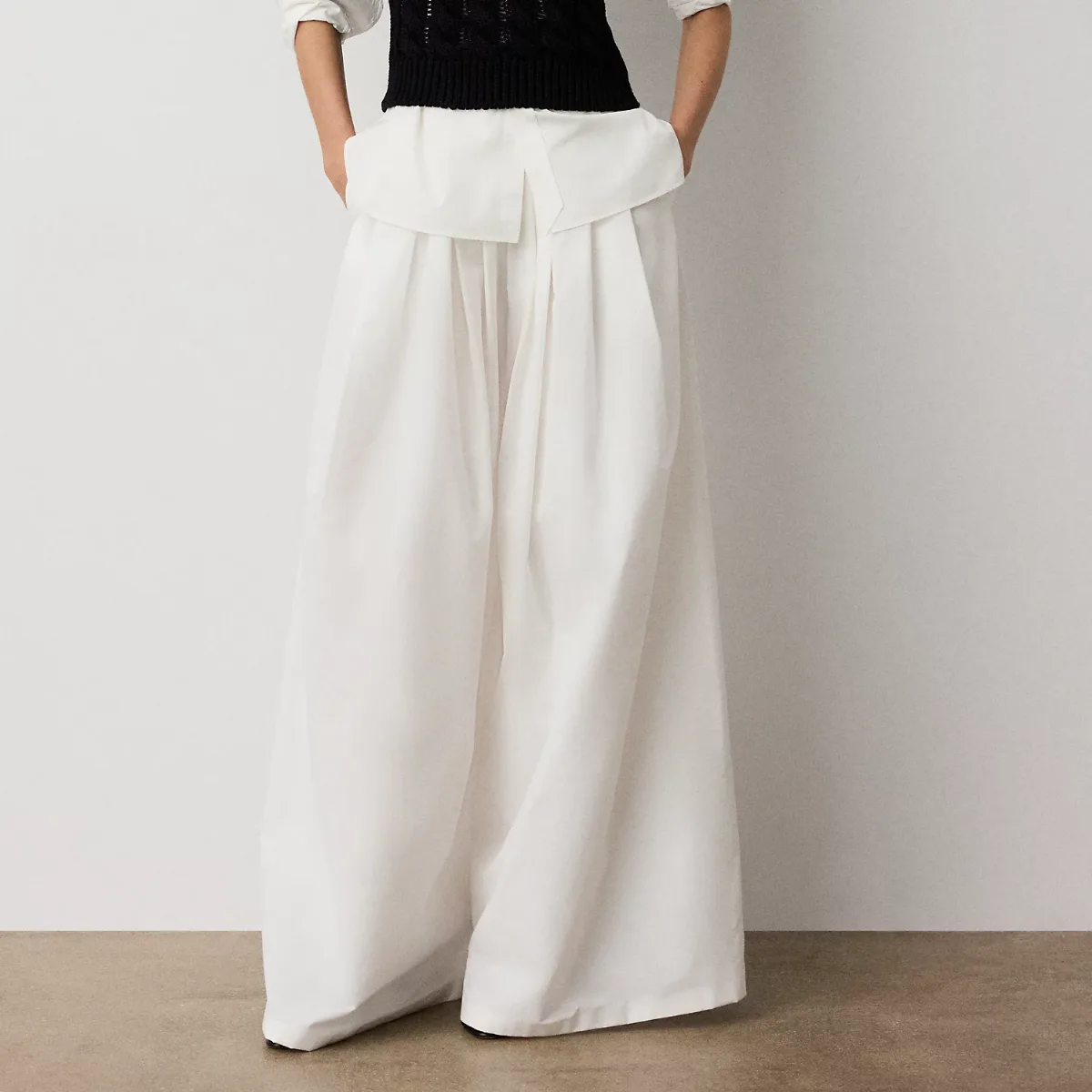 Vannesa Poplin Wide-Leg Trousers by Ralph Lauren Collection