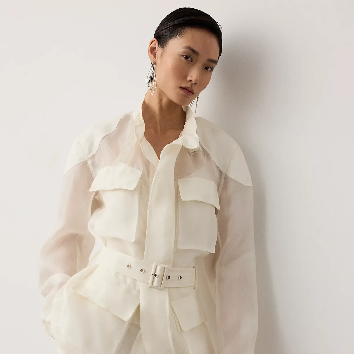 Zaria Silk Gazar Field Jacket by Ralph Lauren Collection