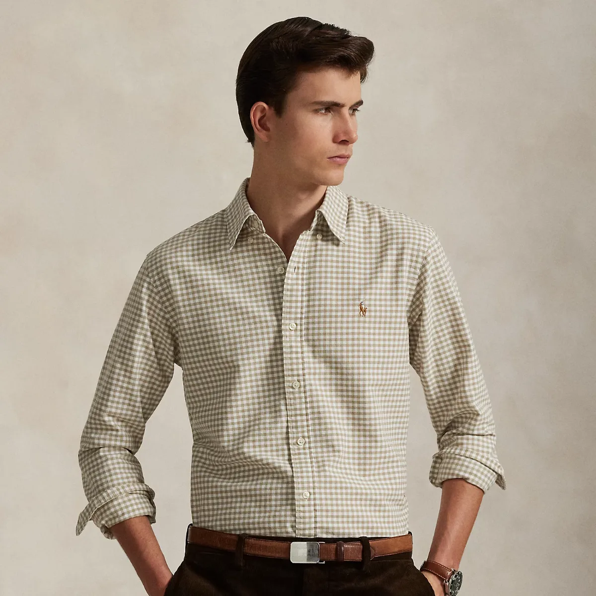 Custom Fit Gingham Oxford Shirt by Polo Ralph Lauren