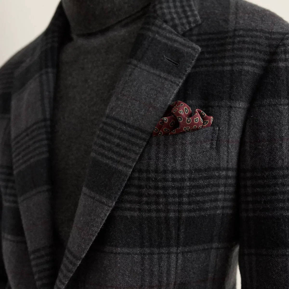 Pine-Print Silk Pocket Square by Ralph Lauren Purple Label