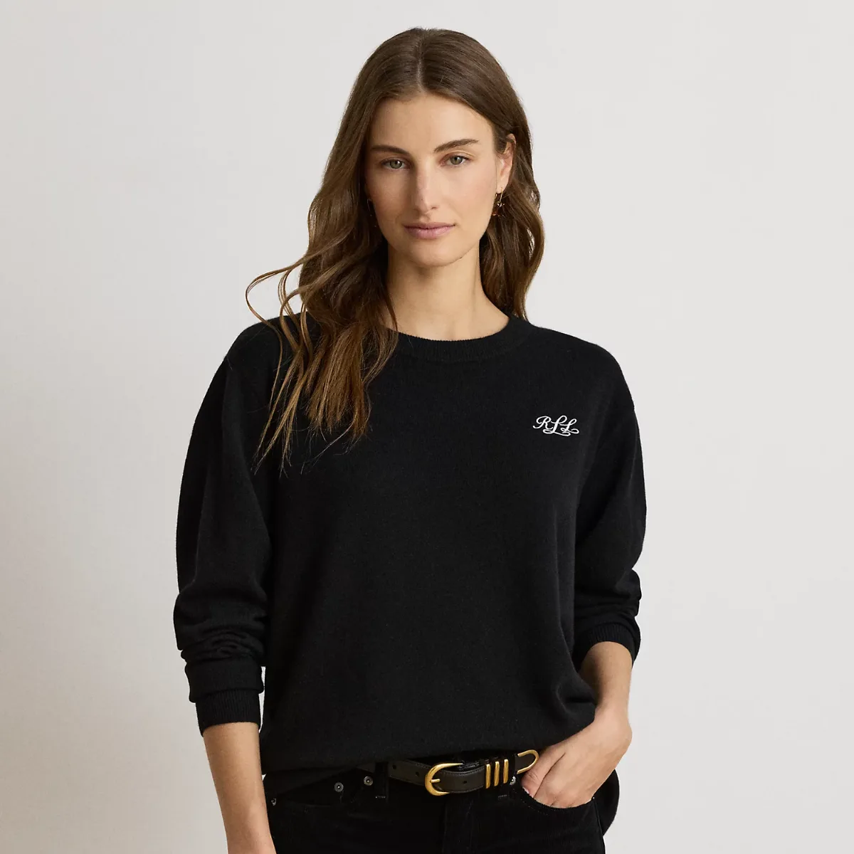 Cashmere Embroidered Crewneck Jumper by Lauren Ralph Lauren