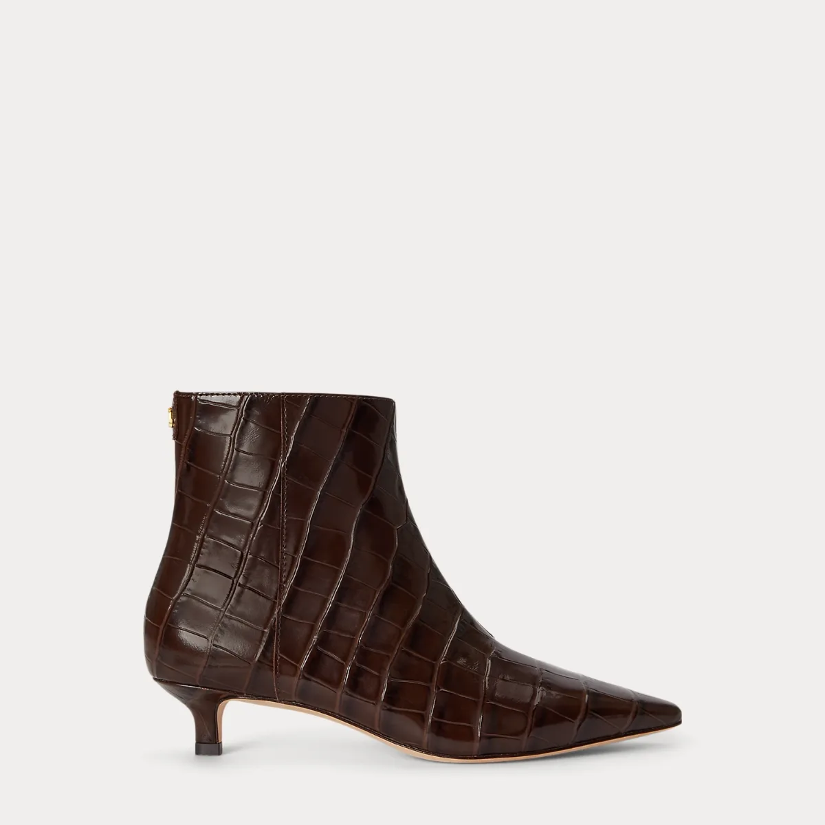 Francesca Croc-Embossed Leather Bootie by Lauren Ralph Lauren