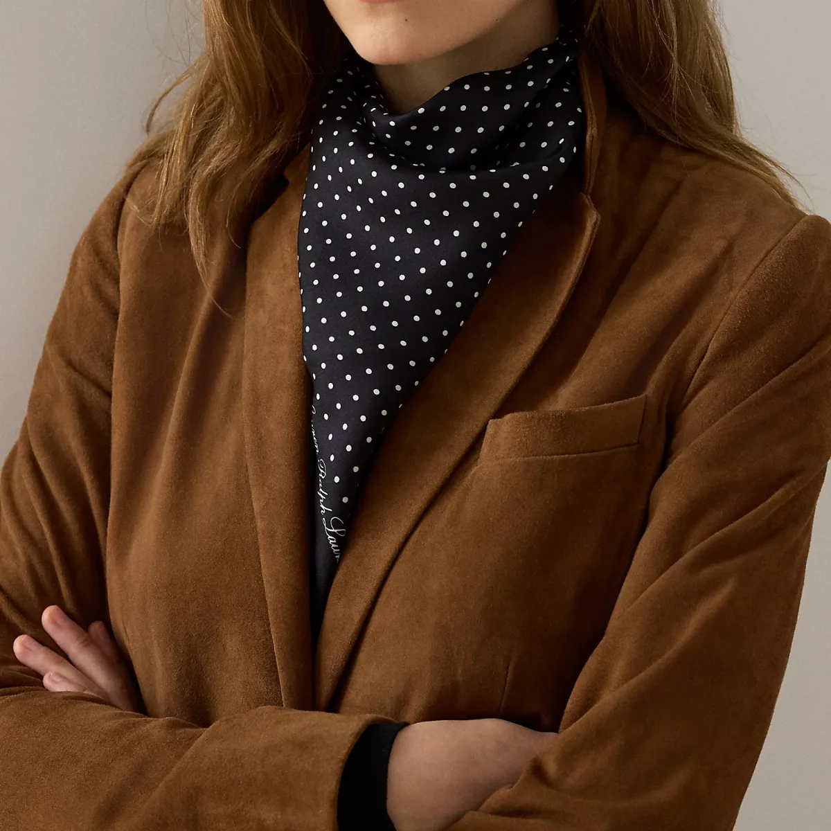 Polka-Dot Silk Twill Square Scarf by Lauren Ralph Lauren