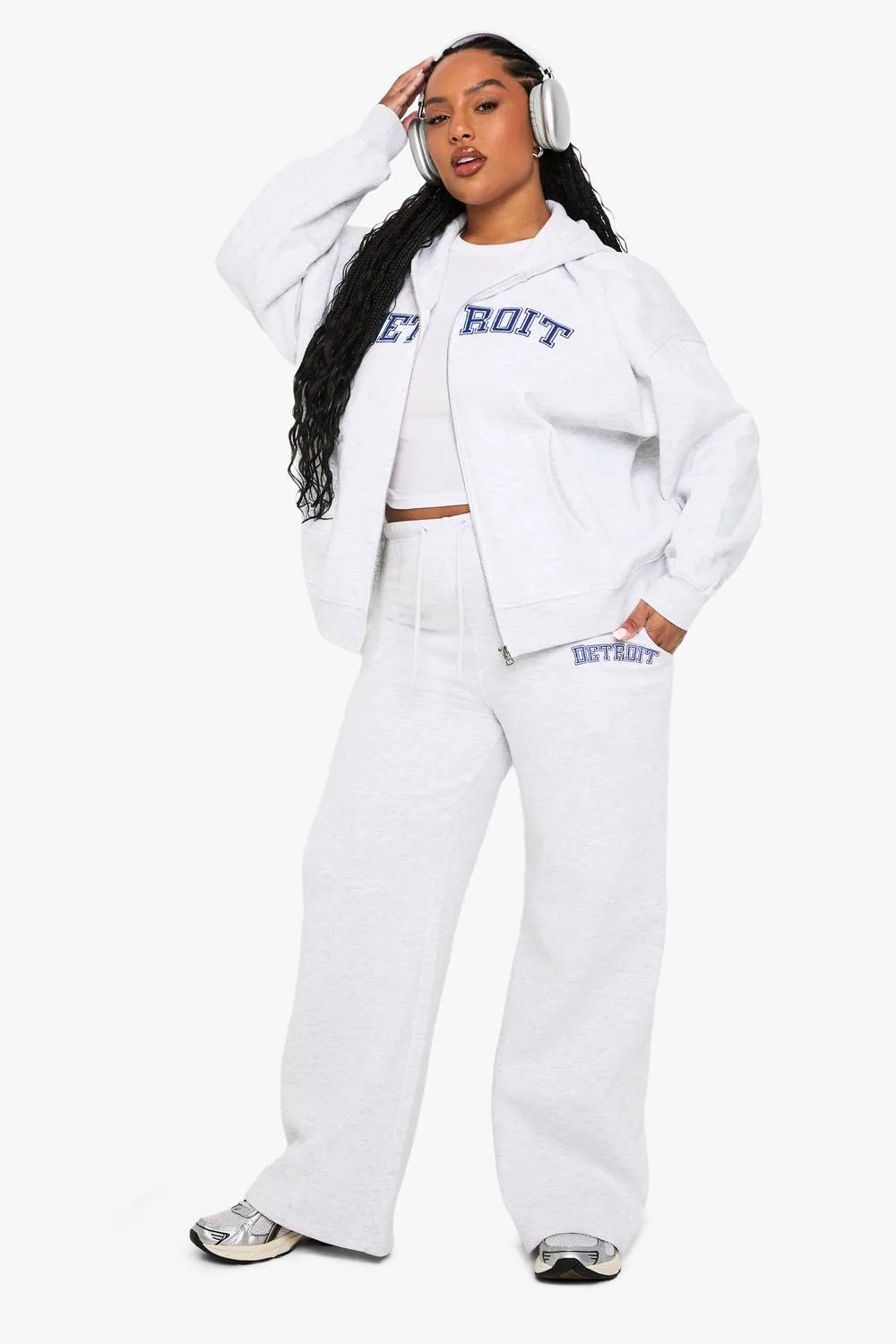 Detroit Wide Leg Joggers Pants by boohoo