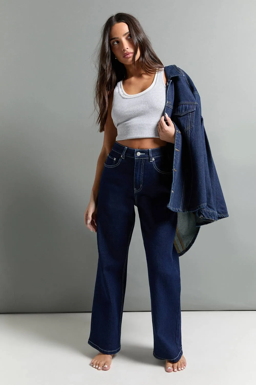 High Waist Straight Leg Jean