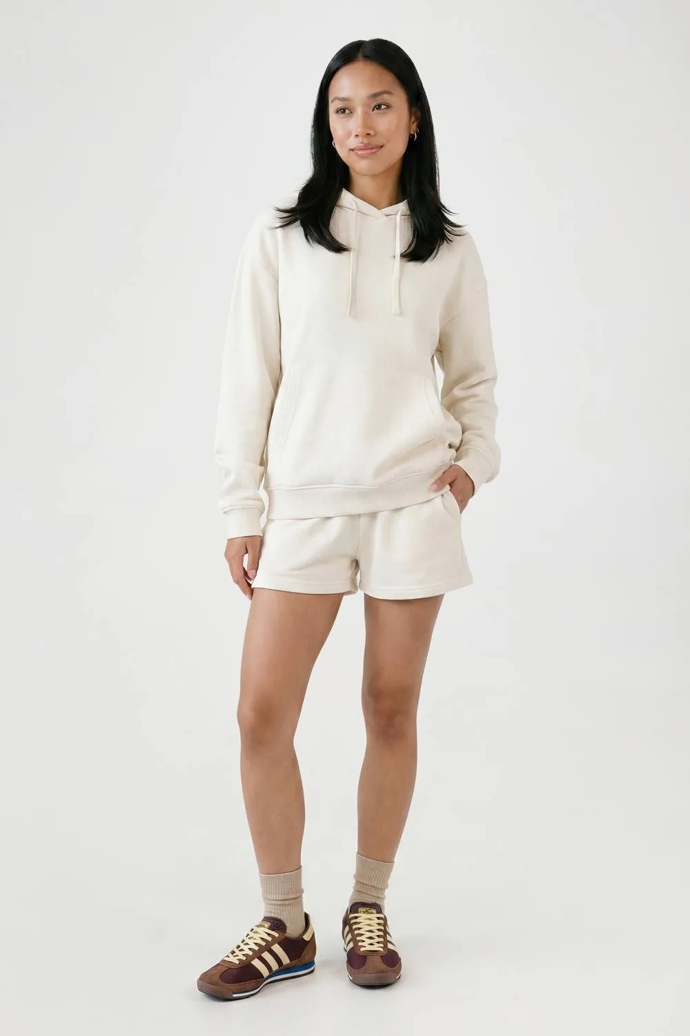 Soft Loopback Oversized Hooded Short Tracksuit by boohoo