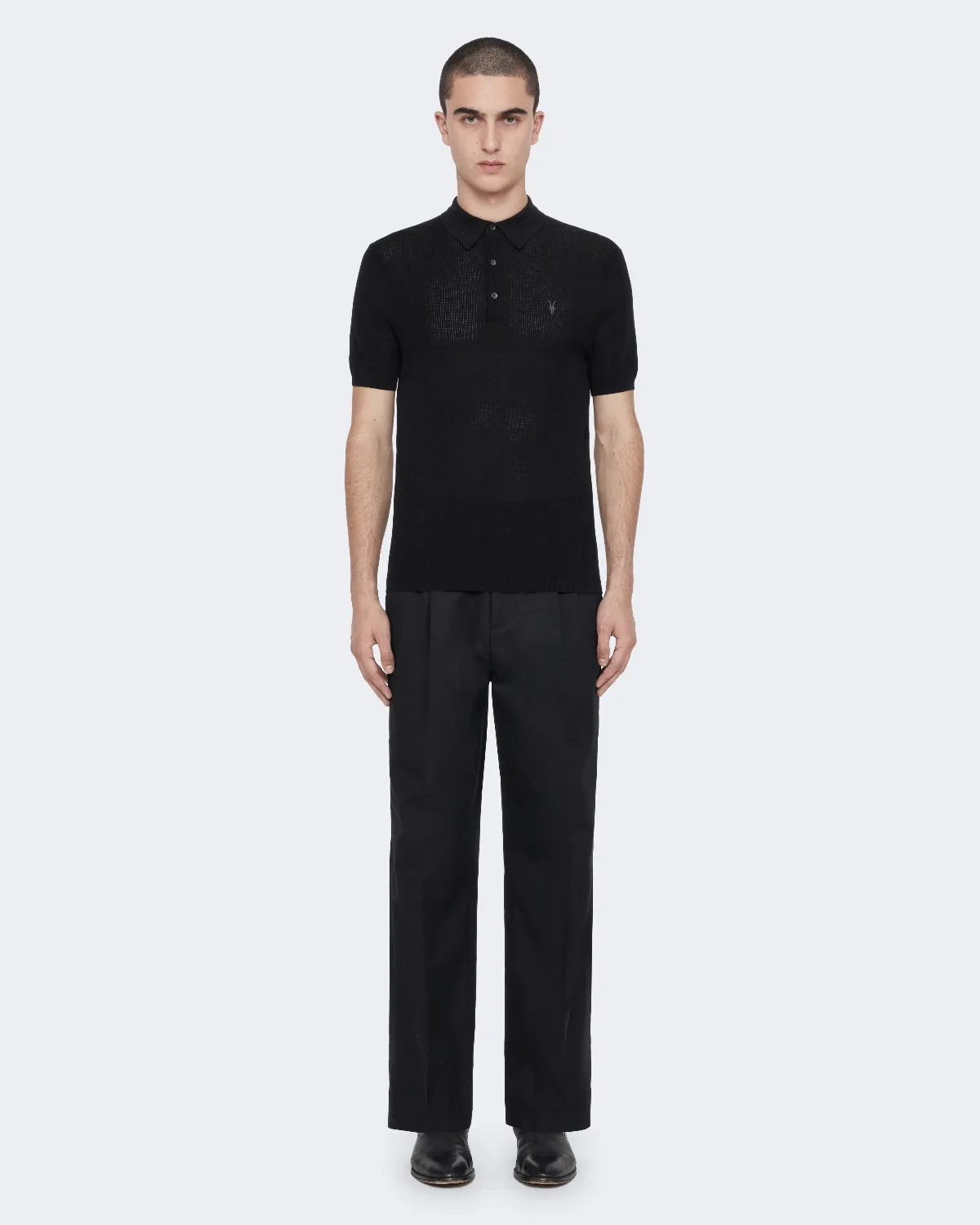 Aubrey Short-Sleeve Ramskull Polo by AllSaints