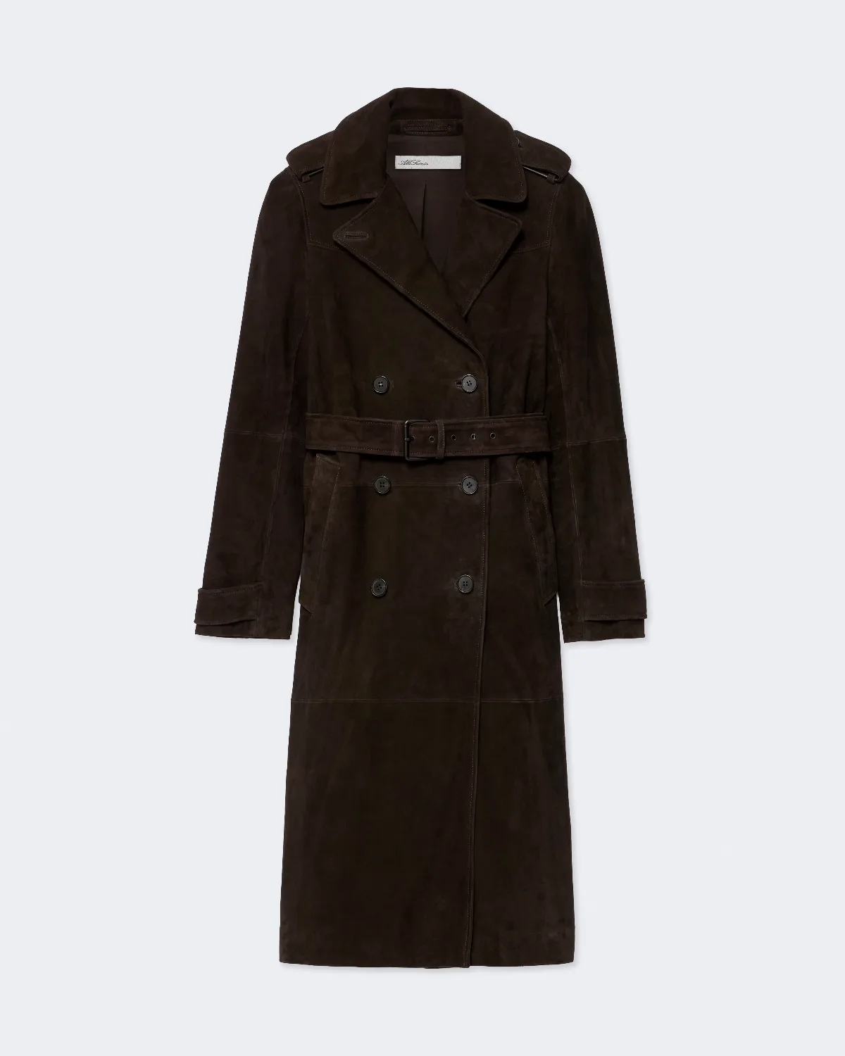 Oaker Double-Breasted Suede Coat by AllSaints