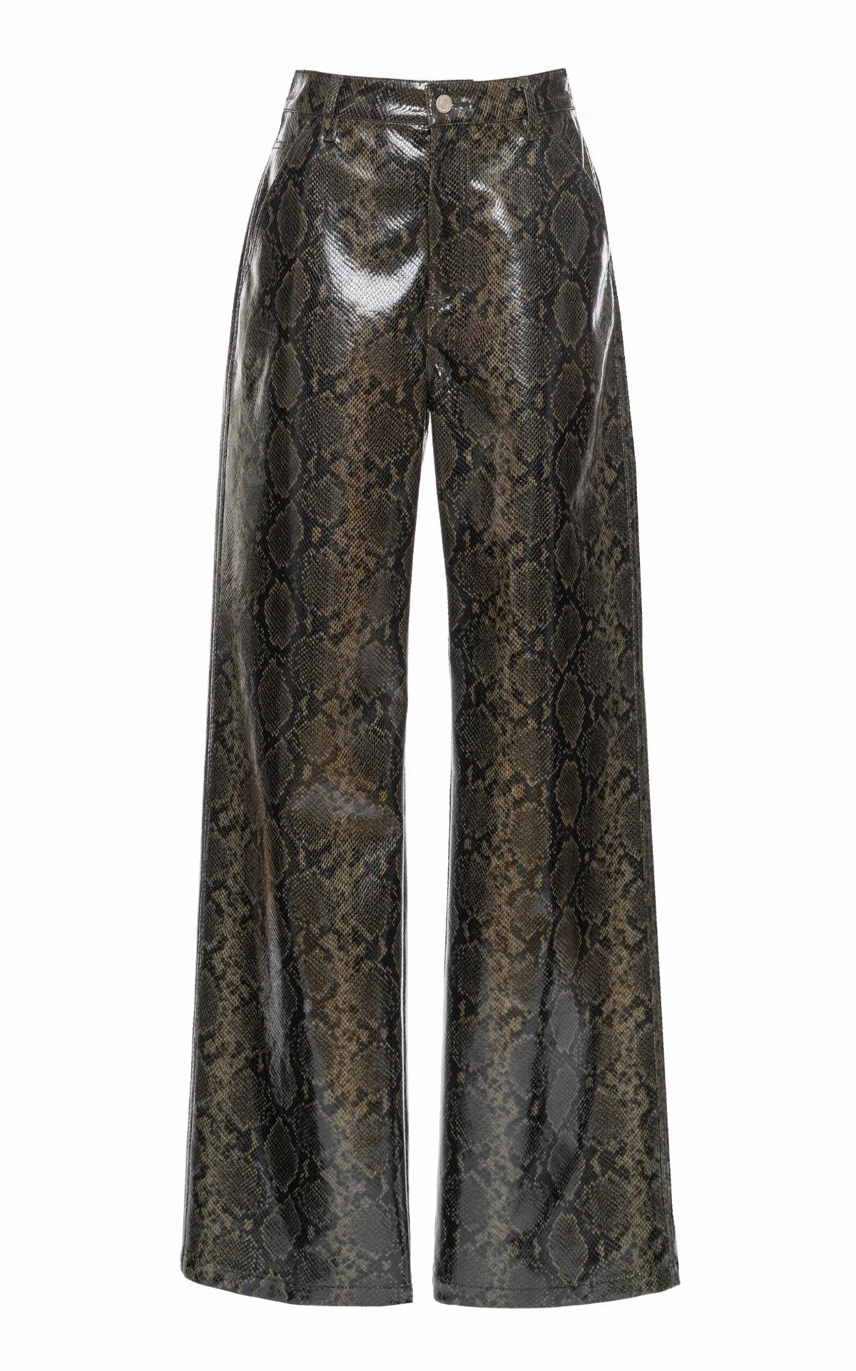 Snake-Embossed Wide-Leg Pants by Des Phemmes