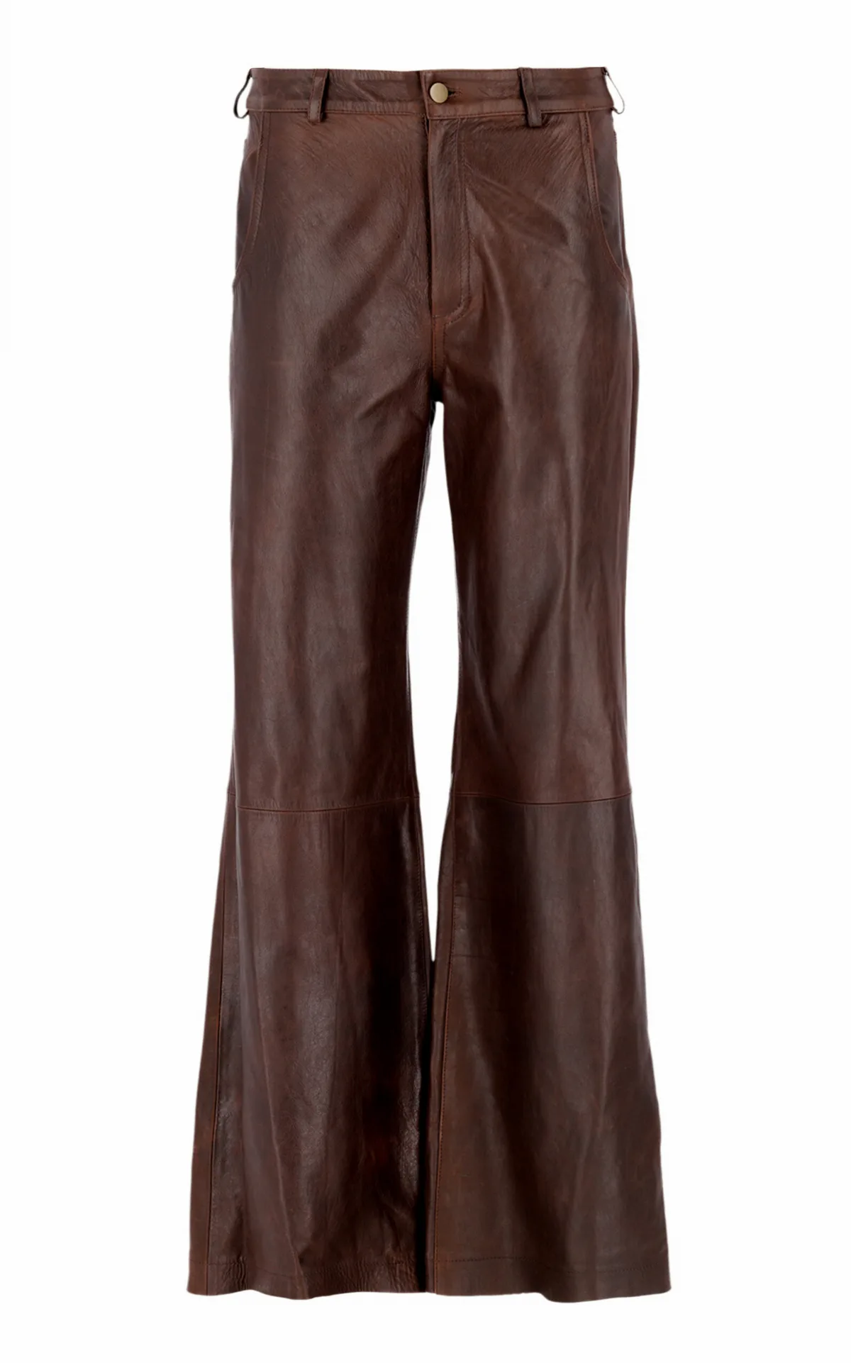 Rivero Leather Bootcut Pants by Curatoria