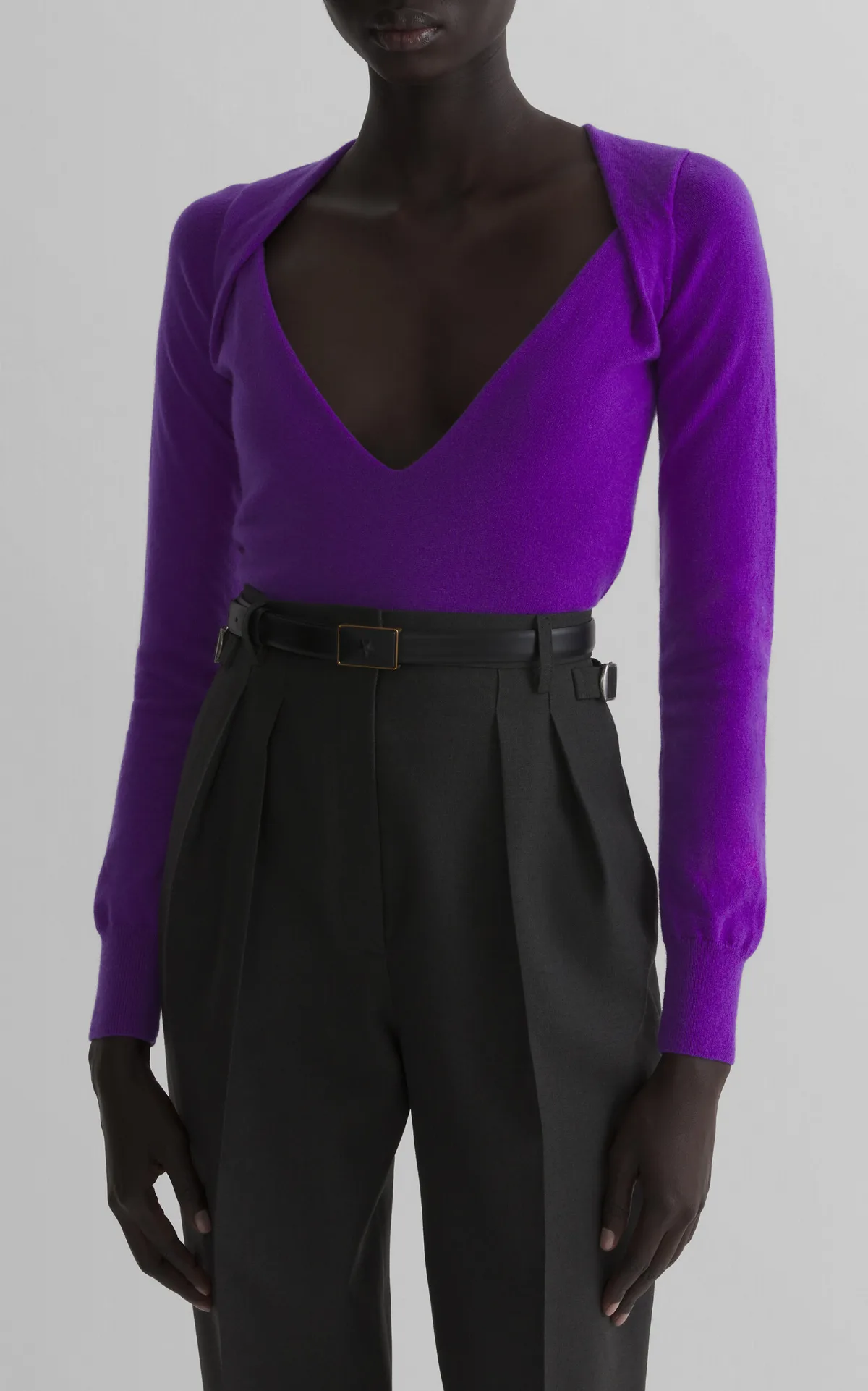 Plunging Cashmere Top by Mugler
