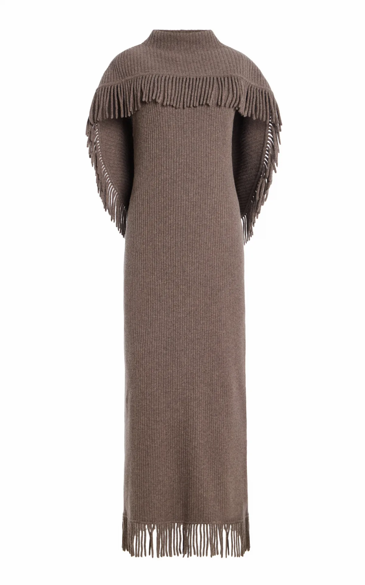 Jordan Wool-Cashmere Knit Fringe Midi Dress by Simkhai
