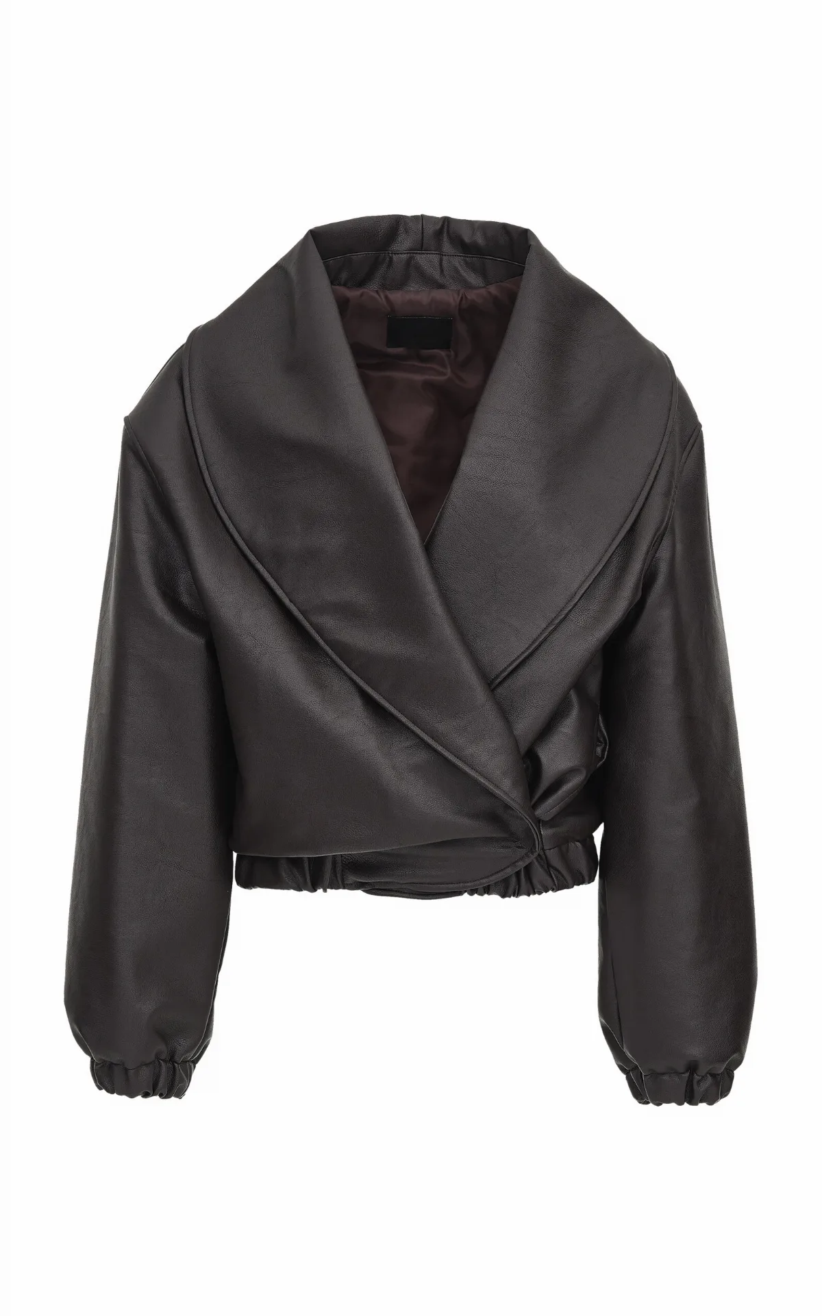 Eleni Faux Leather Bomber Jacket by Source Unknown