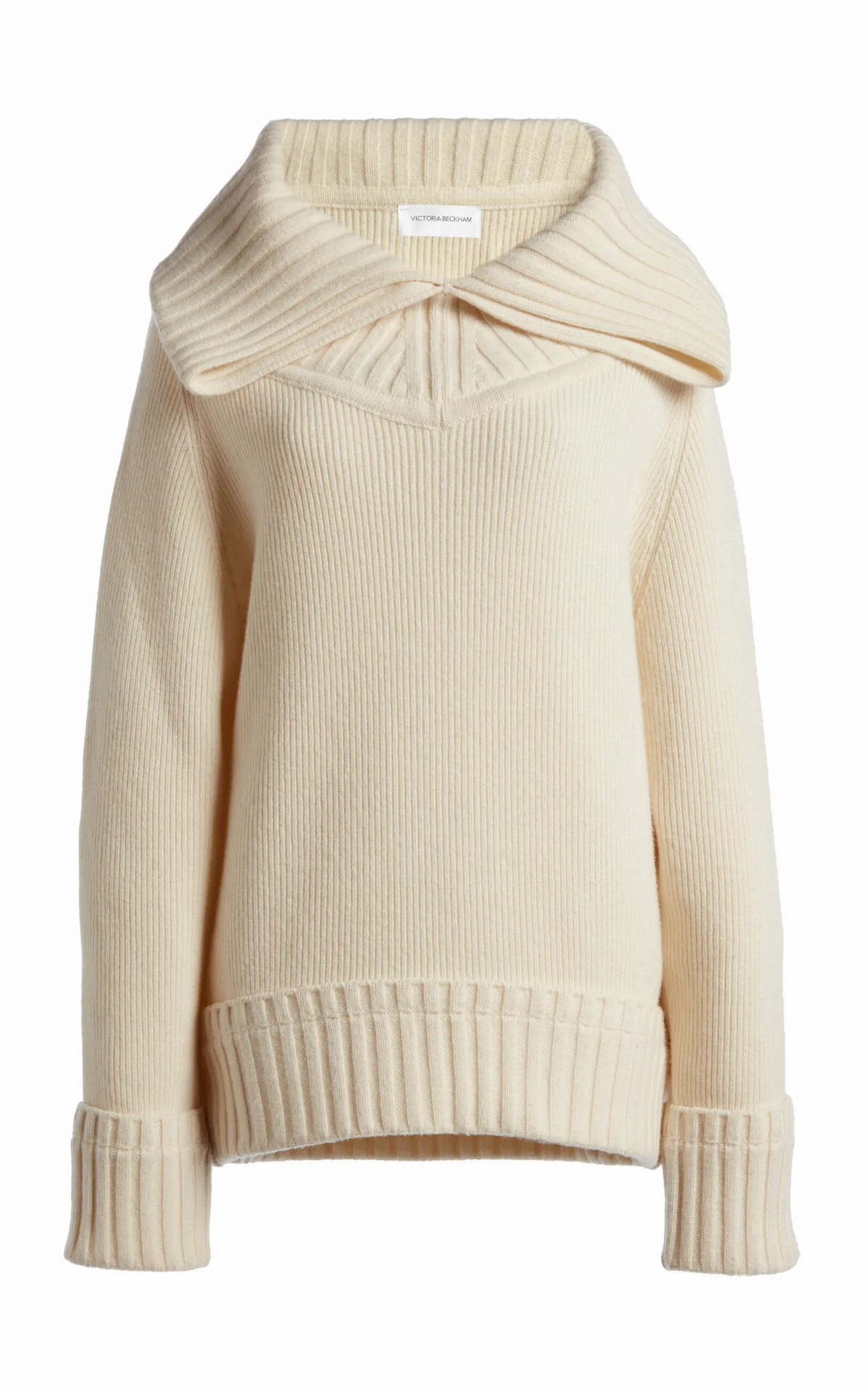 Wide-Collar Wool-Blend Sweater by Victoria Beckham