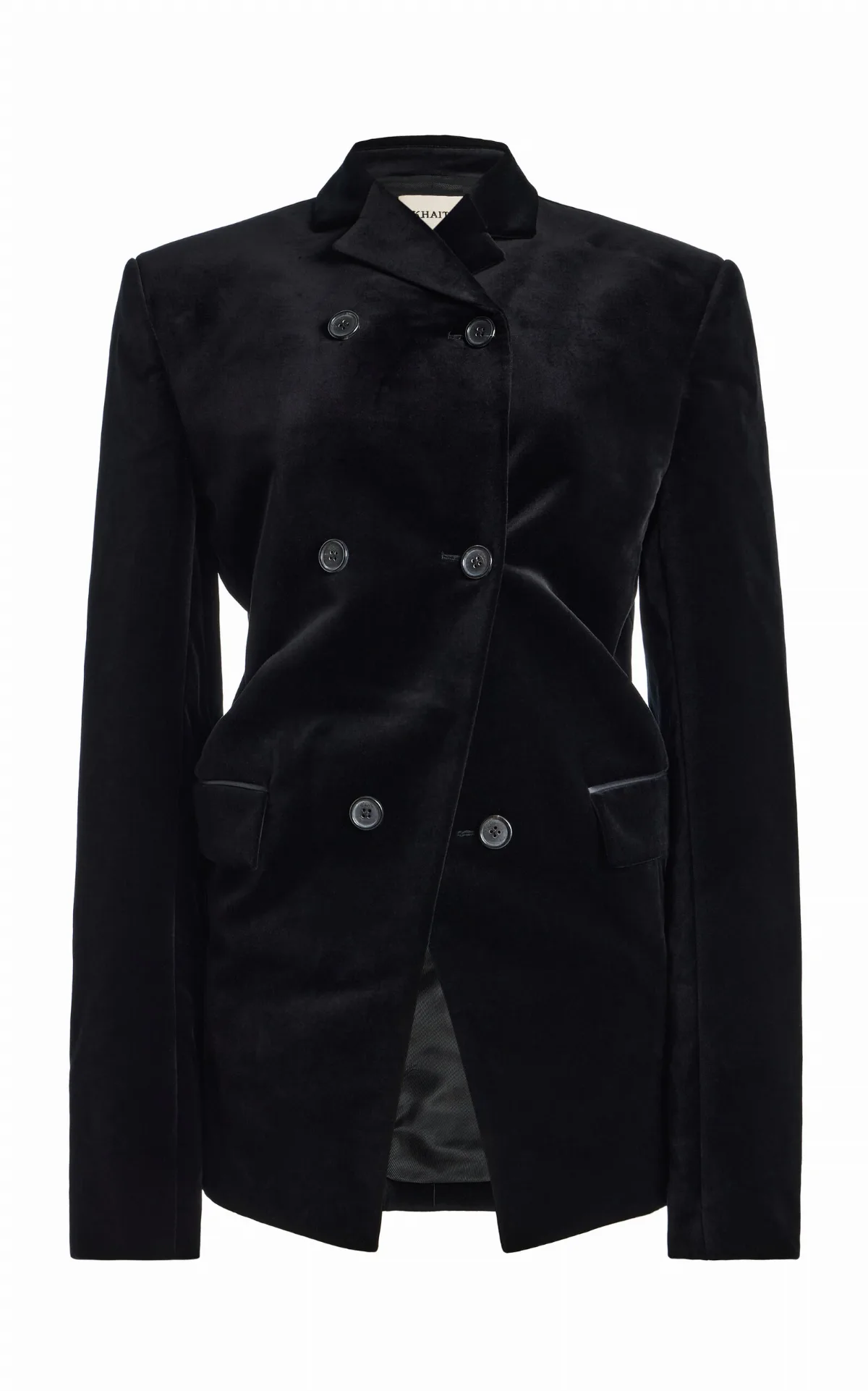 Rolo Double-Breasted Velvet Jacket by Khaite