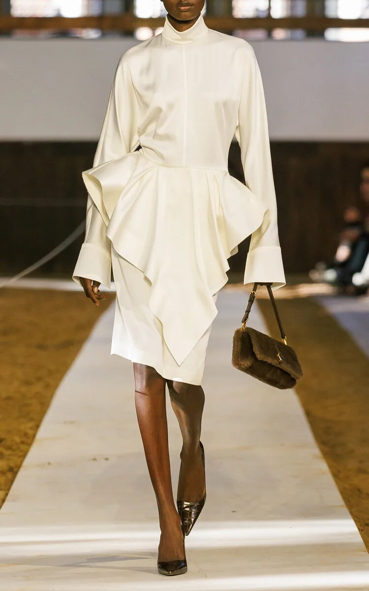 Satin Peplum Midi Dress by Stella McCartney