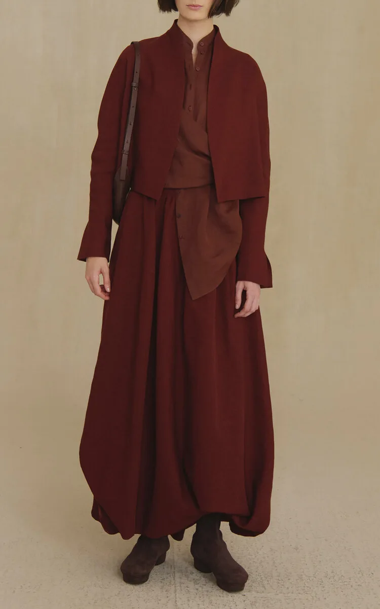 Margot Linen-Wool Maxi Skirt by Cortana