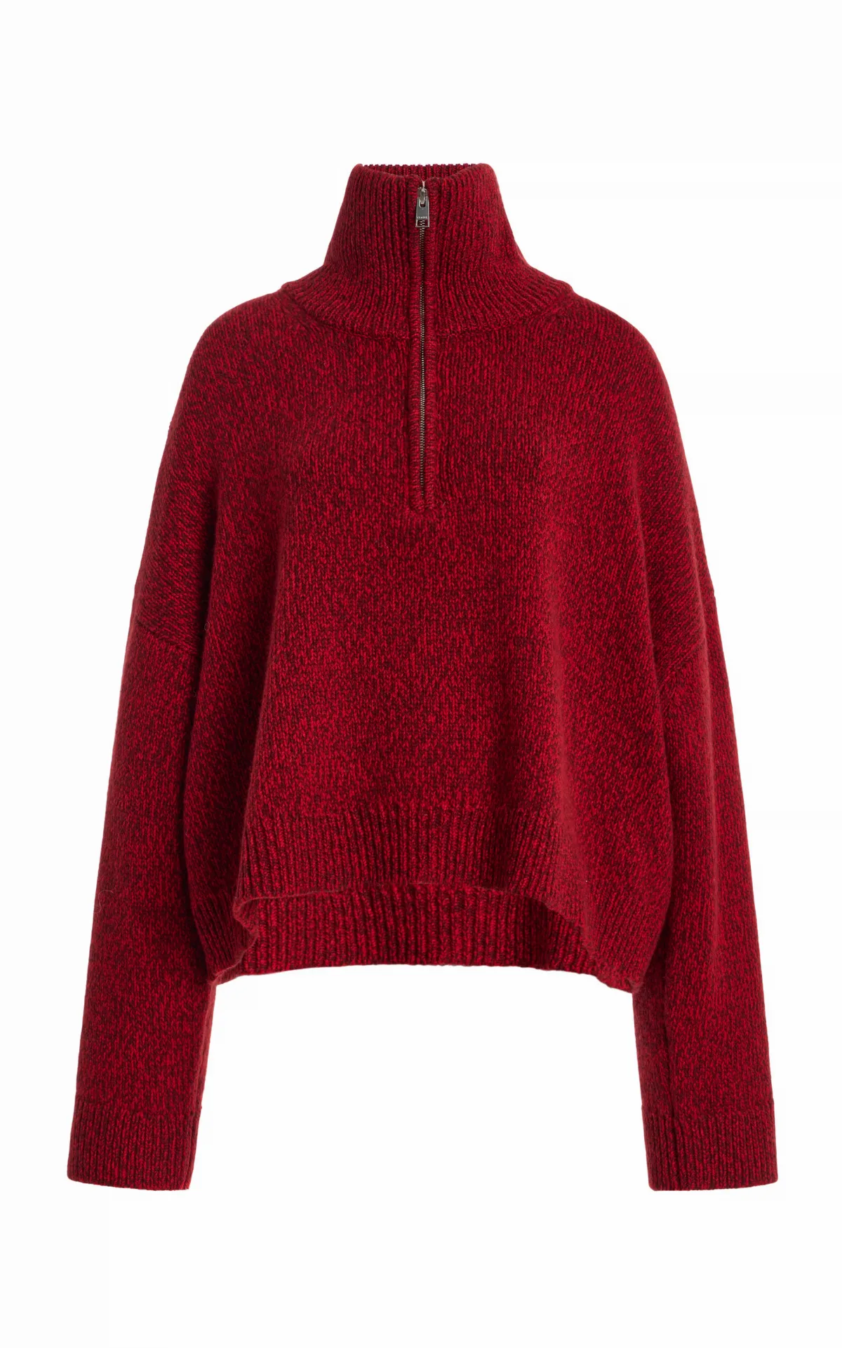 The Half Zip Marled Wool Sweater by FRAME
