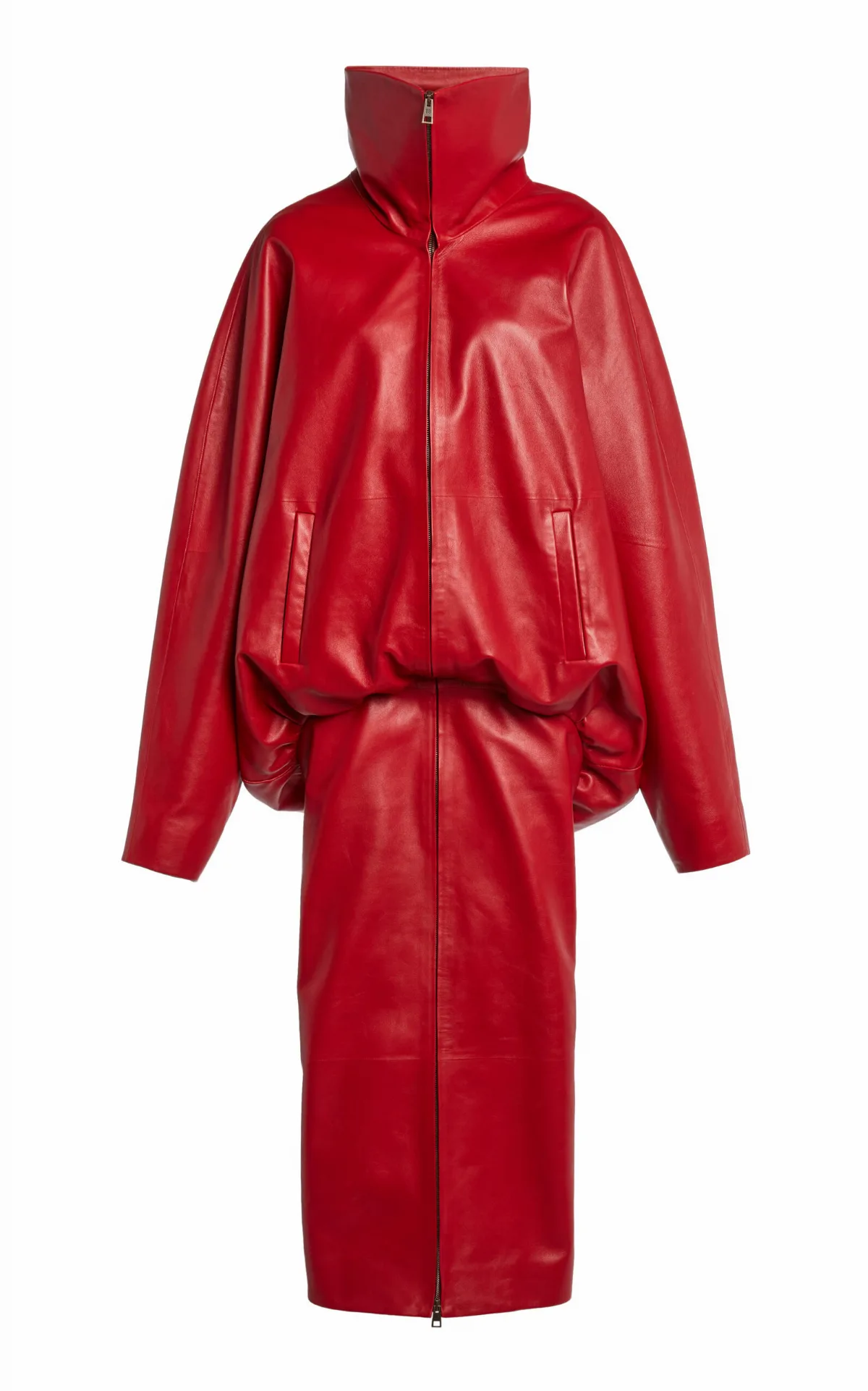 Round Leather Coat by Balenciaga
