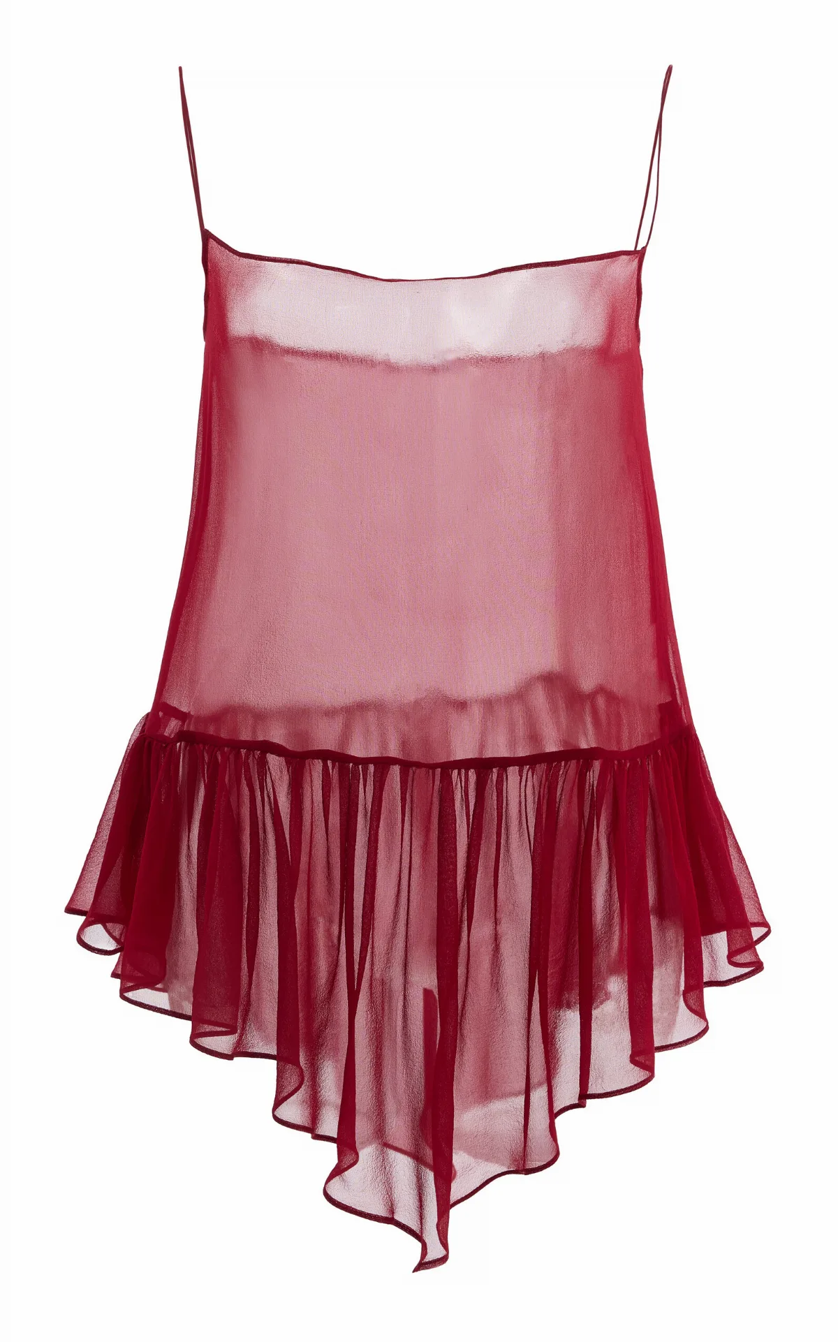Harlowe Semi-Sheer Ruffled Silk Top