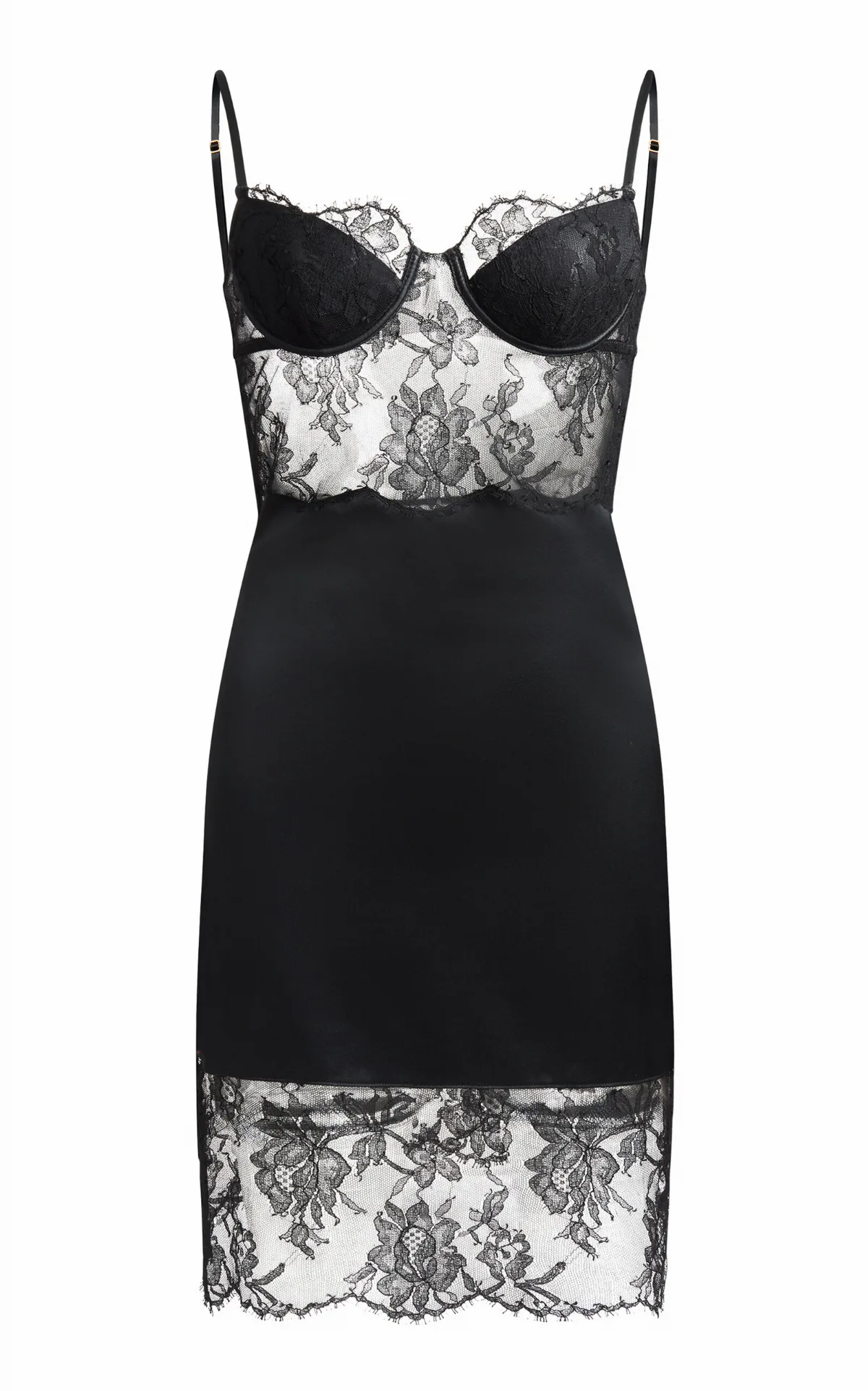 Magdalene Leavers Lace Silk-Cotton Slip Dress by Evangelista Lingerie