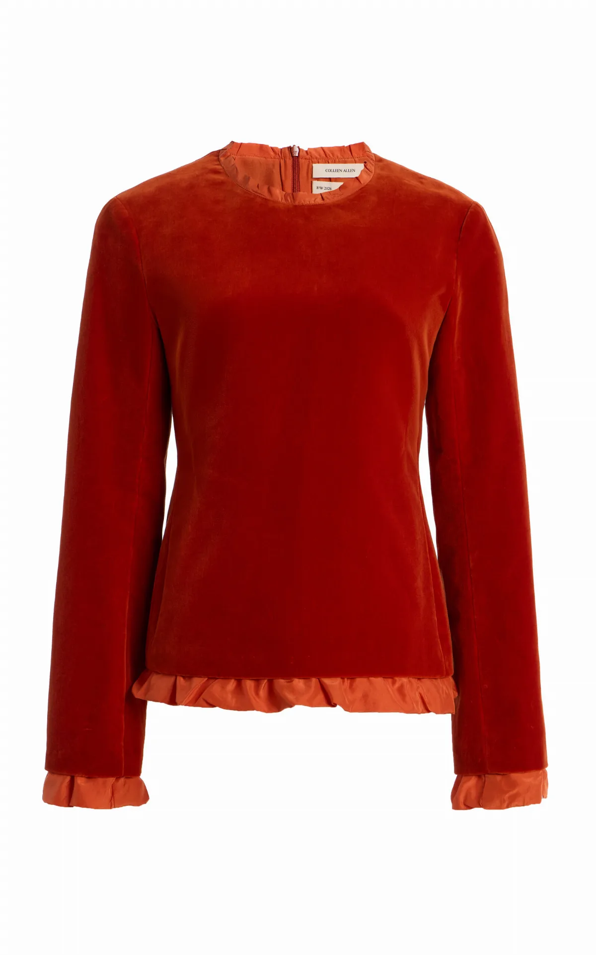 Ruffled Cotton-Velvet Top by Colleen Allen