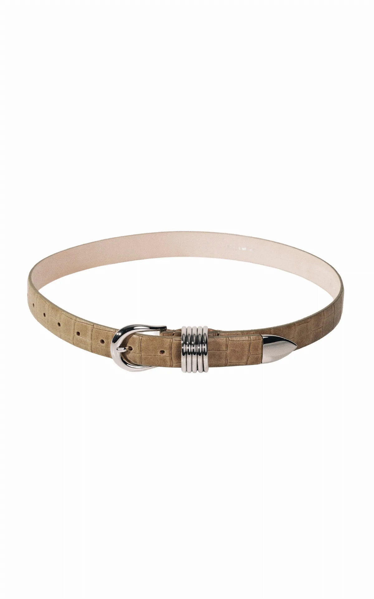 Hollyhock Alligator-Embossed Leather Belt by Dhanche