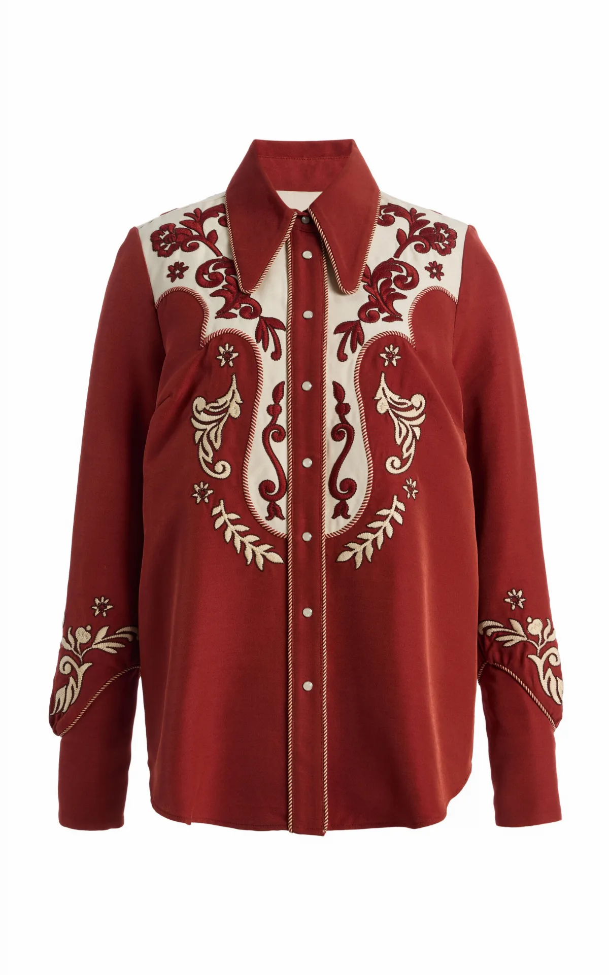 Duke Embroidered Crepe Shirt by Almais