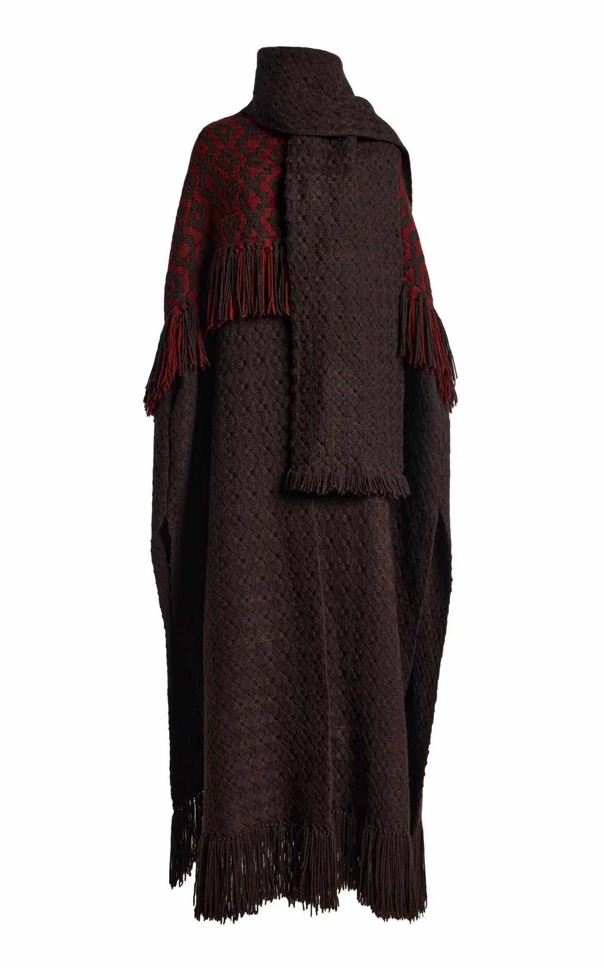 Acacia Long Wool Poncho by Curatoria