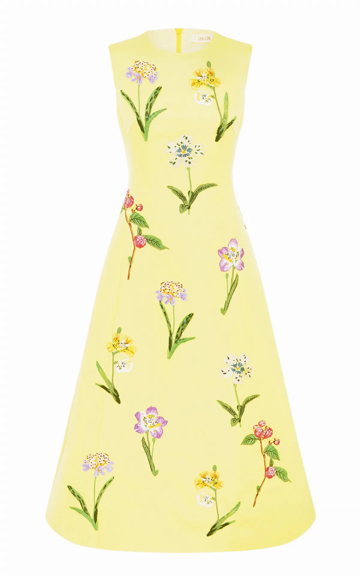 Cleo Midi Dress - Wild Flower in Sorbet Yellow by Leo Lin