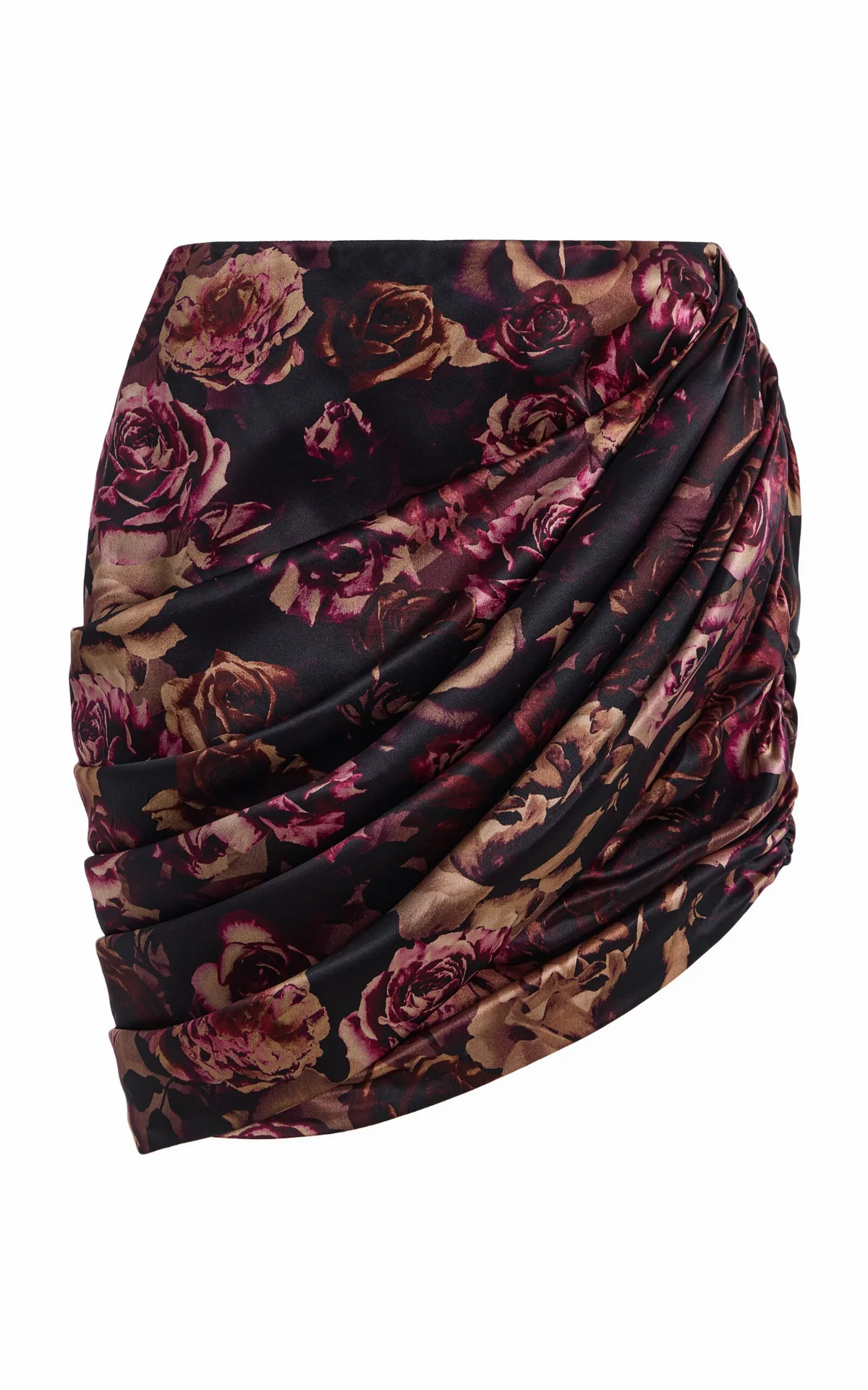 Rose Draped Silk Satin Mini Skirt by Rodarte