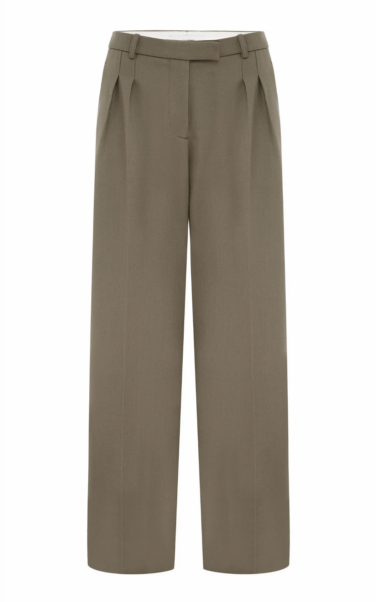 Pleated Wool Straight-Leg Pants