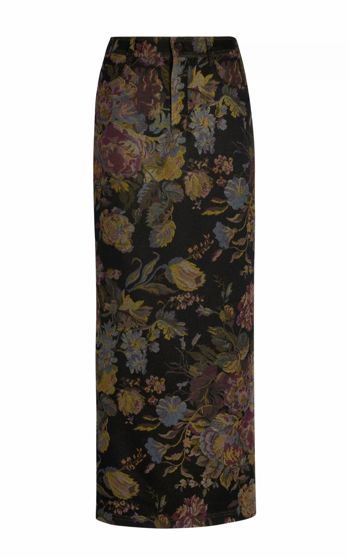 Fontaine Floral Stretch-Silk Maxi Skirt