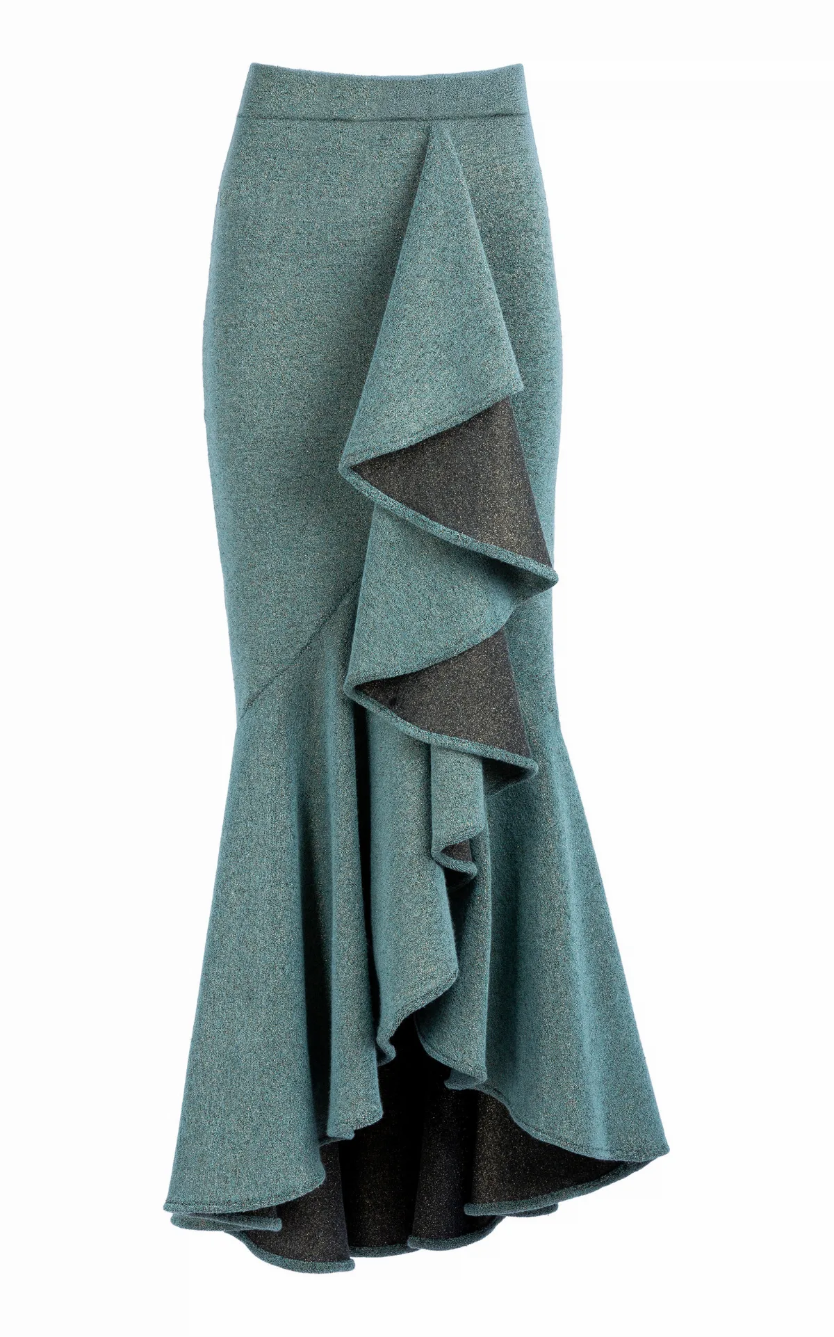 Bambolera Metallic Ruffled Maxi Skirt by Silvia Tcherassi