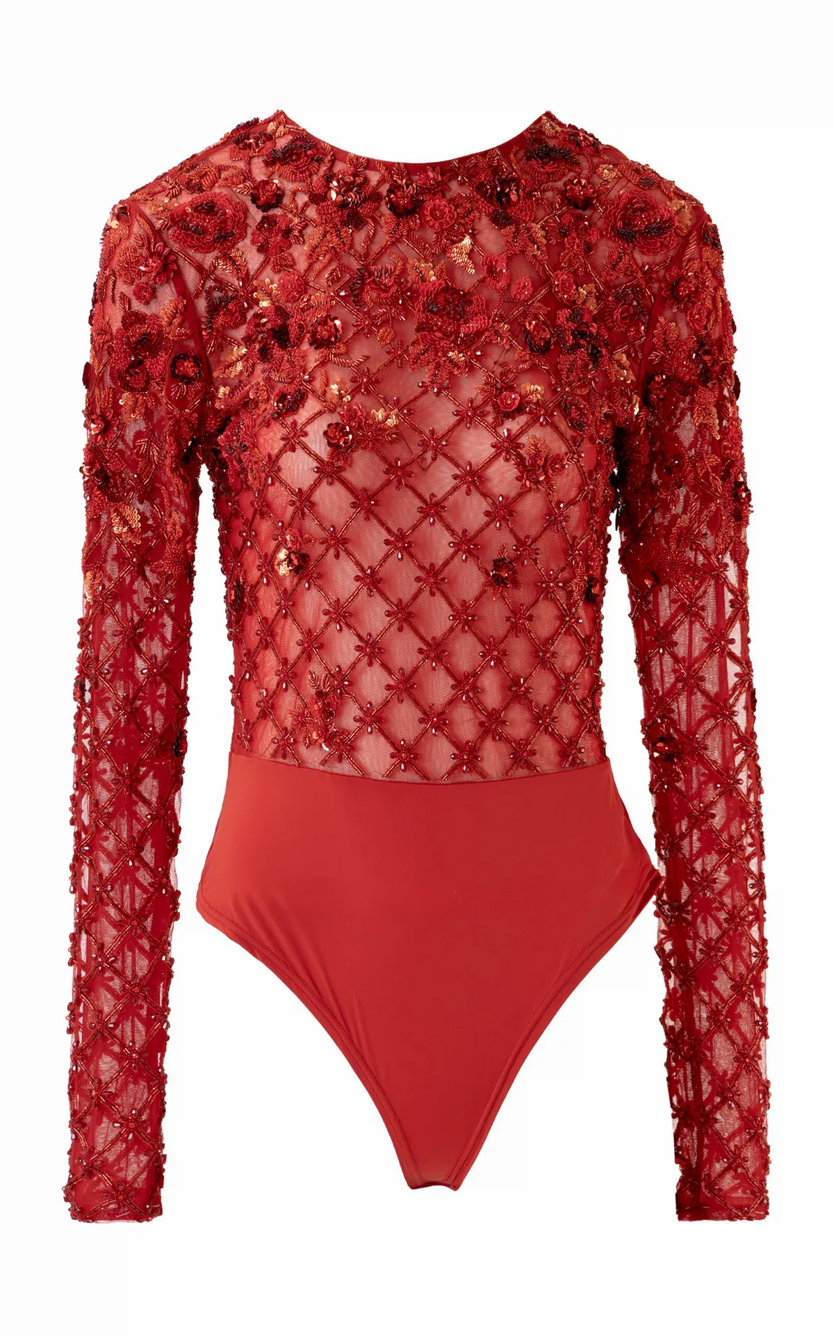 Scarlet Dominion Embellished Leotard by La Fuori
