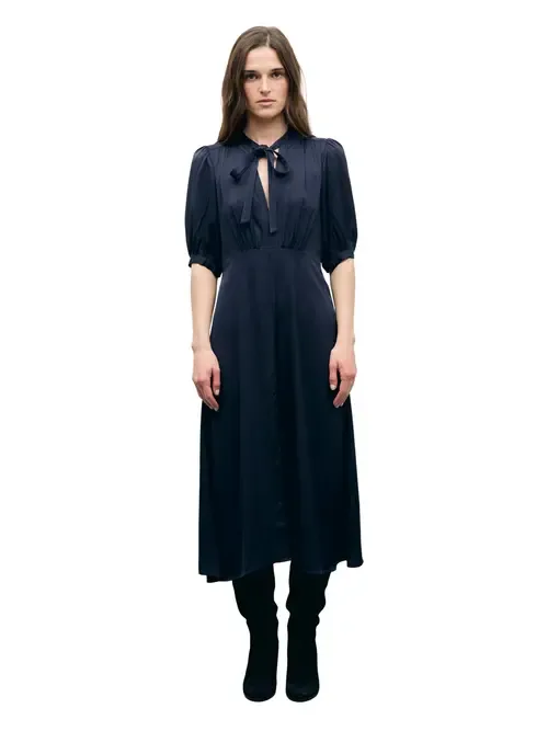 Chani Tie Neck Midi Dress by GERARD DAREL